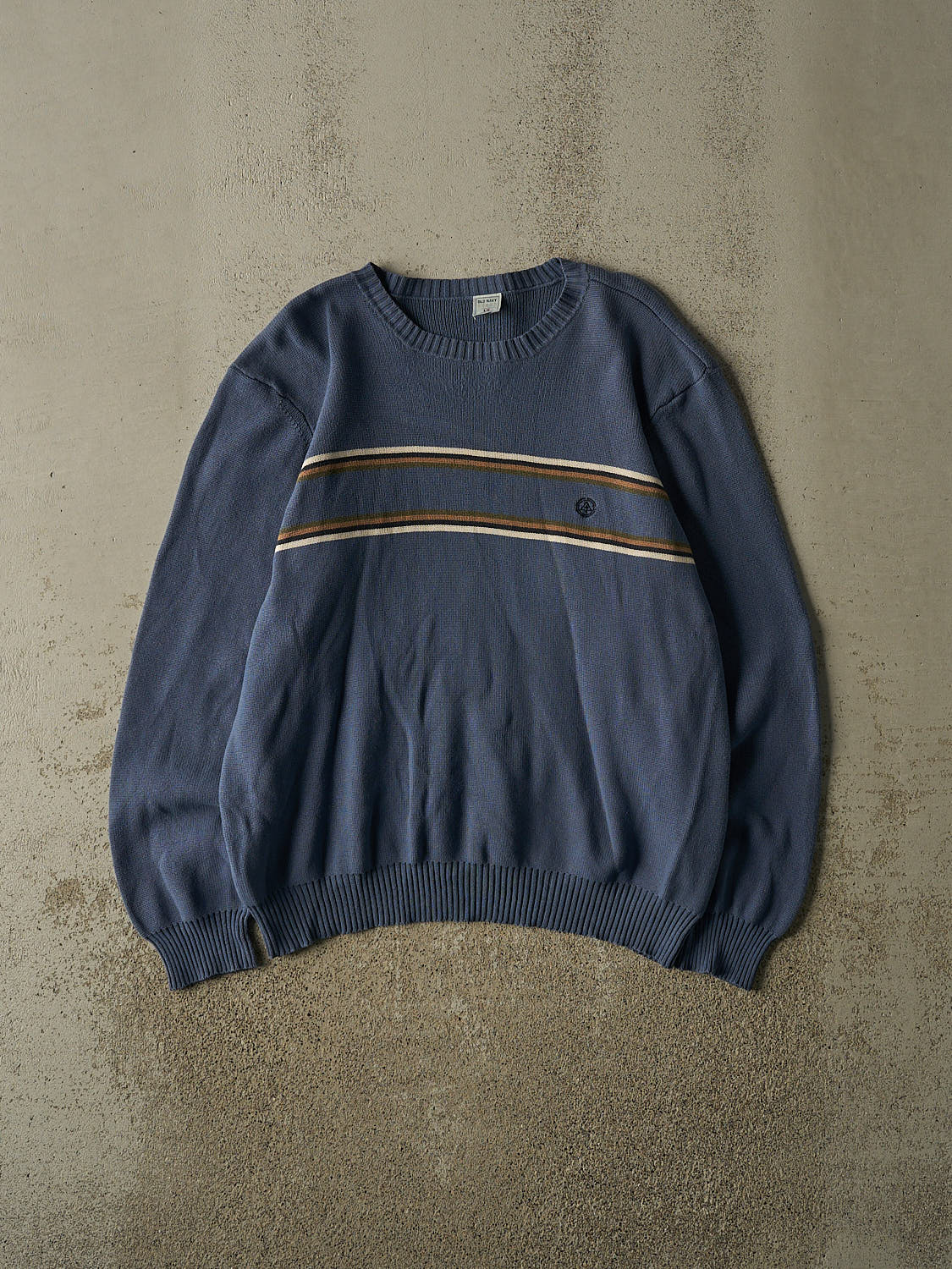 Vintage 90s Blue Old Navy Embroidered Knit (L)