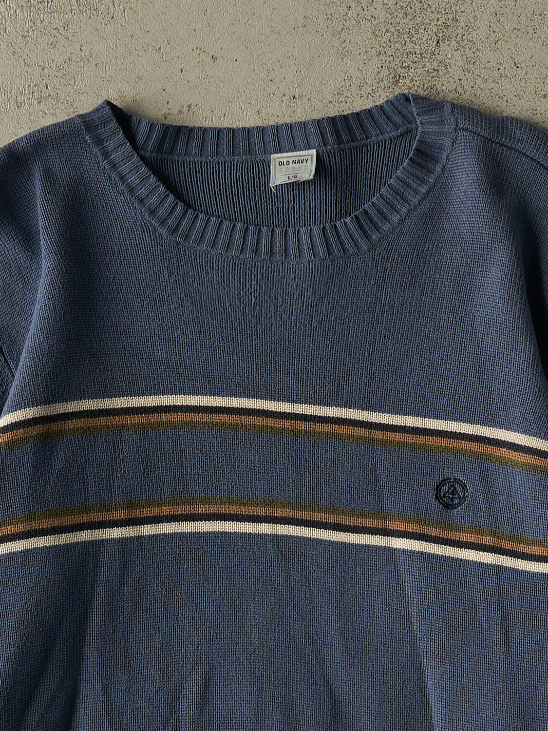 Vintage 90s Blue Old Navy Embroidered Knit (L)