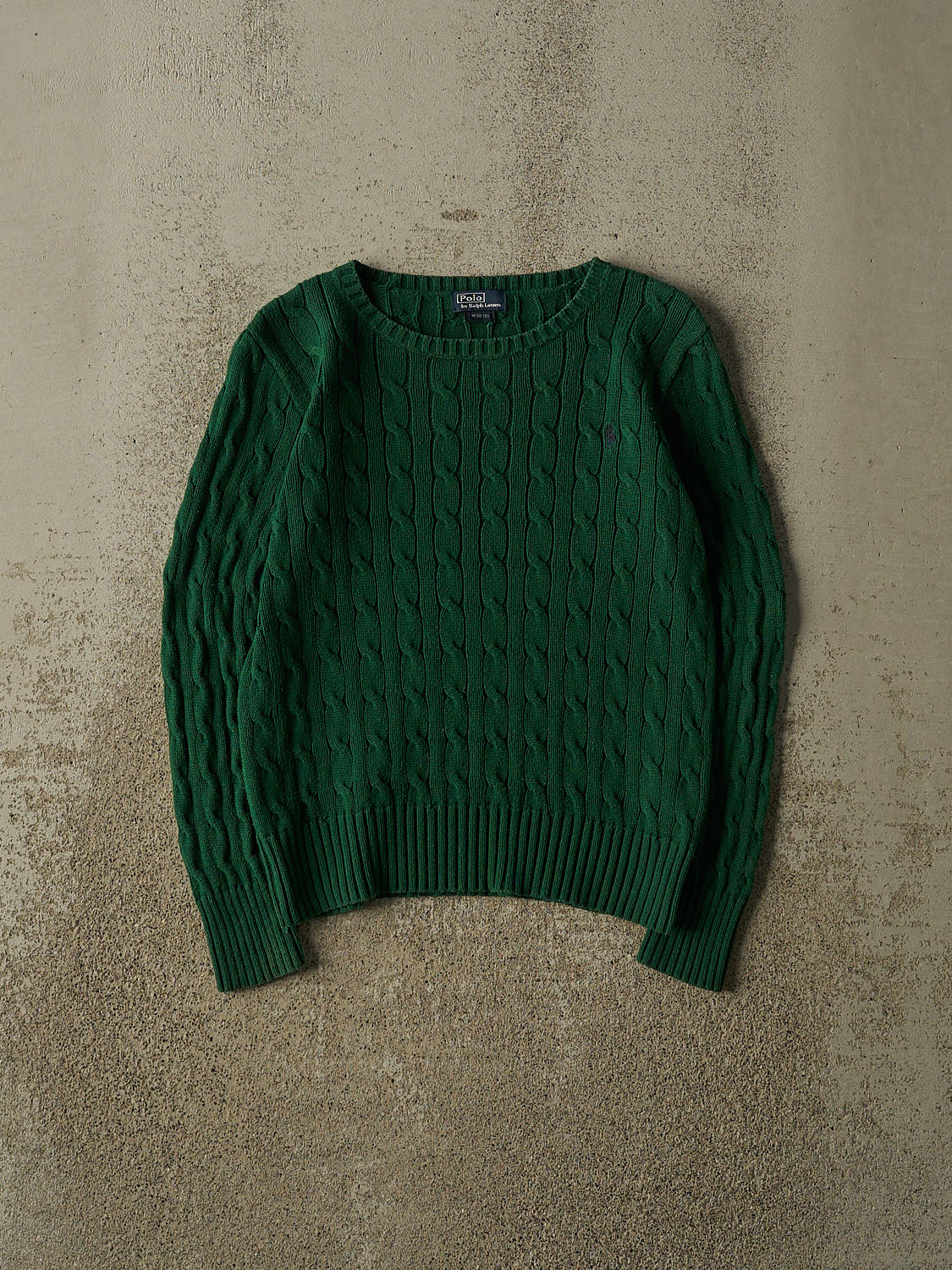 Vintage 90s Green Polo Cable Knit (XXS)