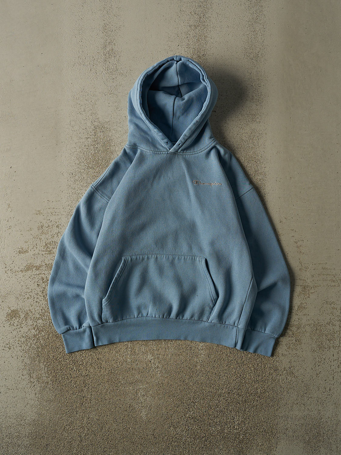 Vintage Y2K Slate Blue Champion Embroidered Hoodie (XS/S)