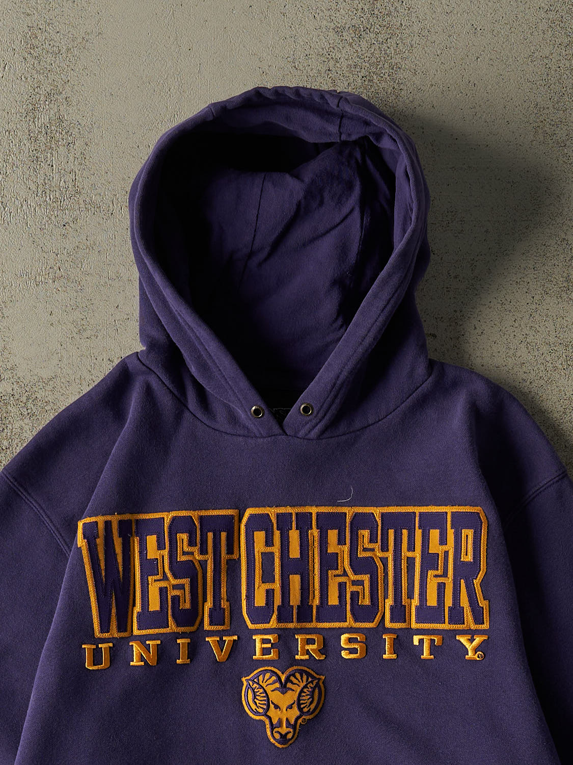 Vintage Y2K Purple Westchester University Embroidered Hoodie (S/M)