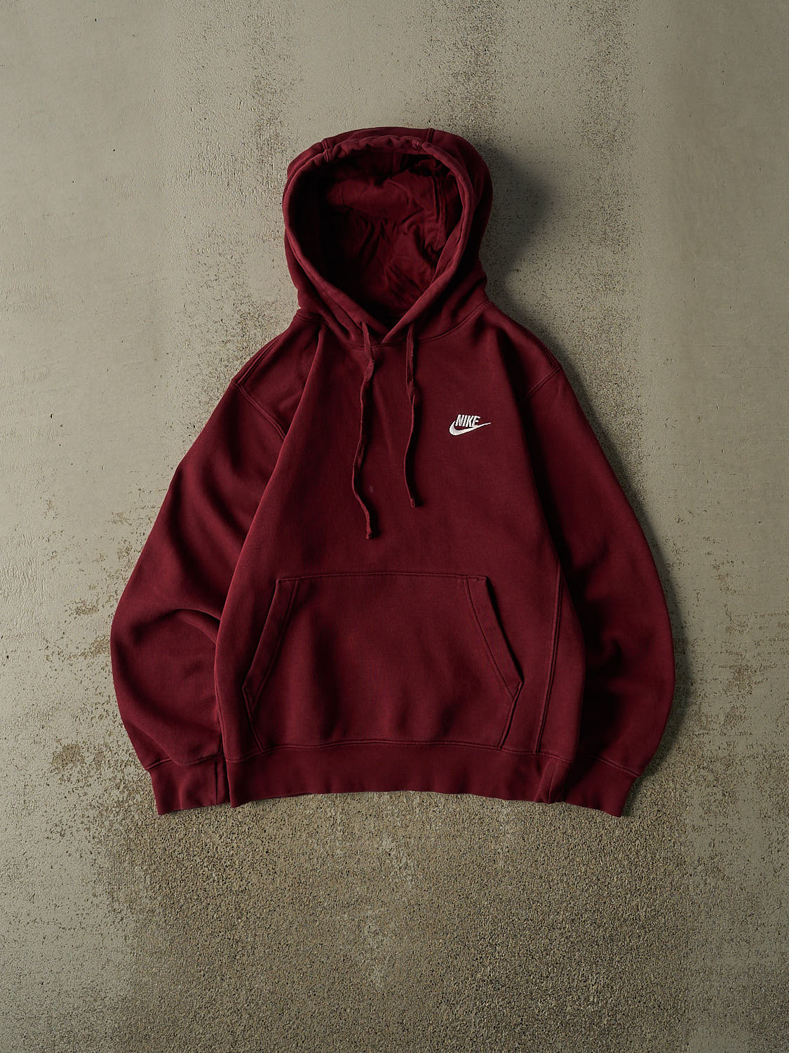 Vintage Y2K Burgundy Nike Embroidered Hoodie (S)