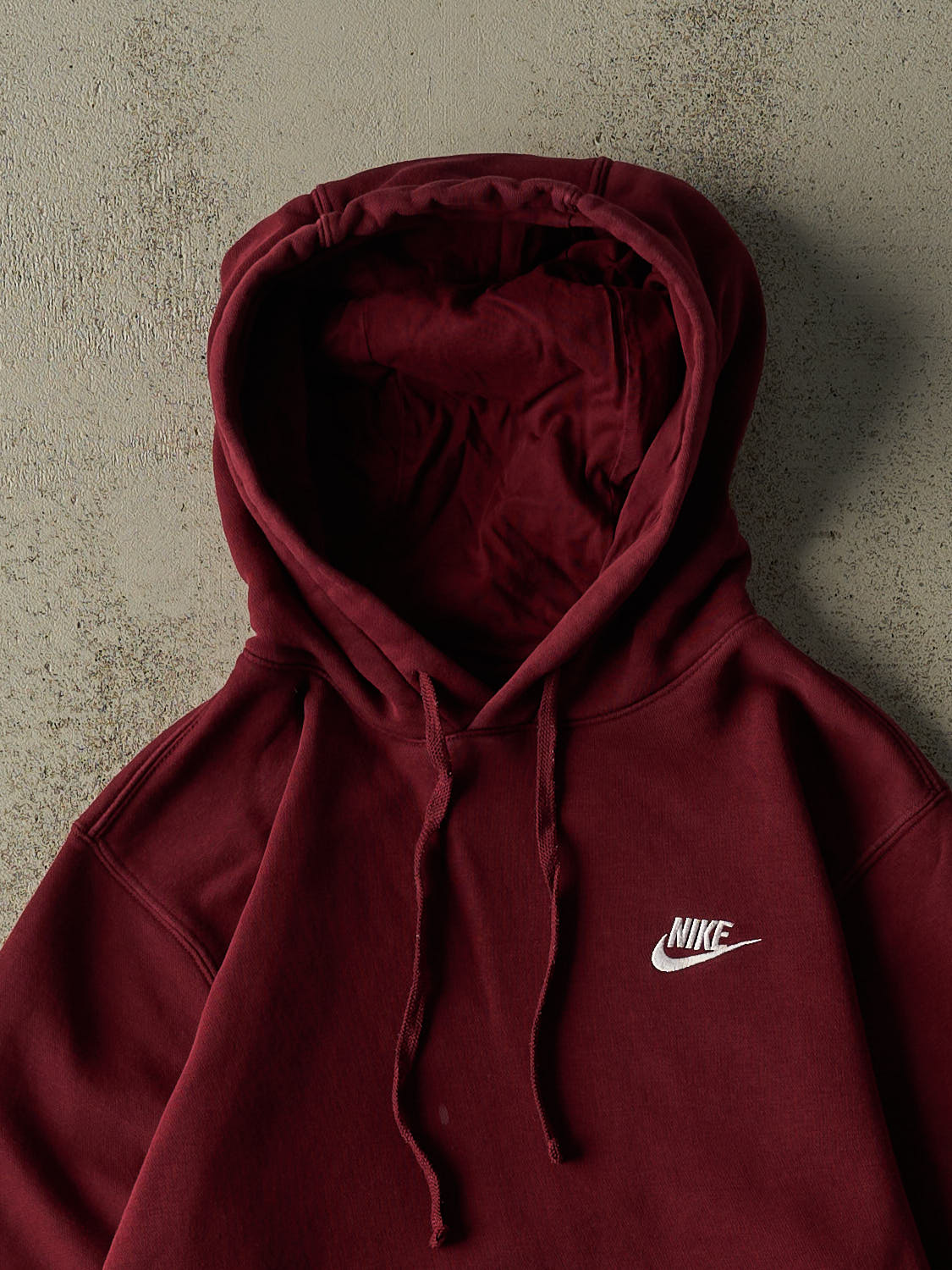 Vintage Y2K Burgundy Nike Embroidered Hoodie (S)