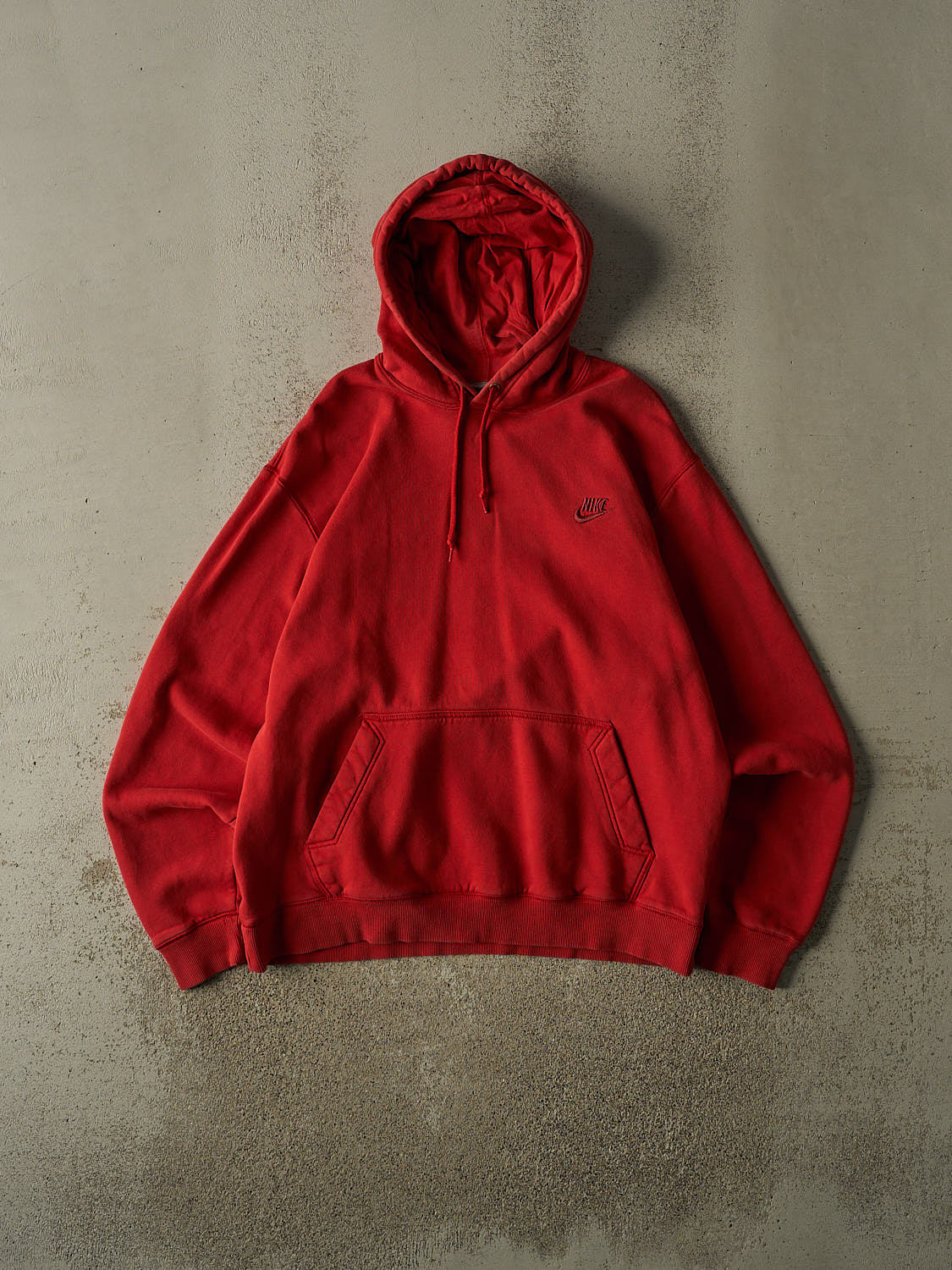 Vintage Y2K Sun Faded Red Nike Embroidered Hoodie (XL/XXL)