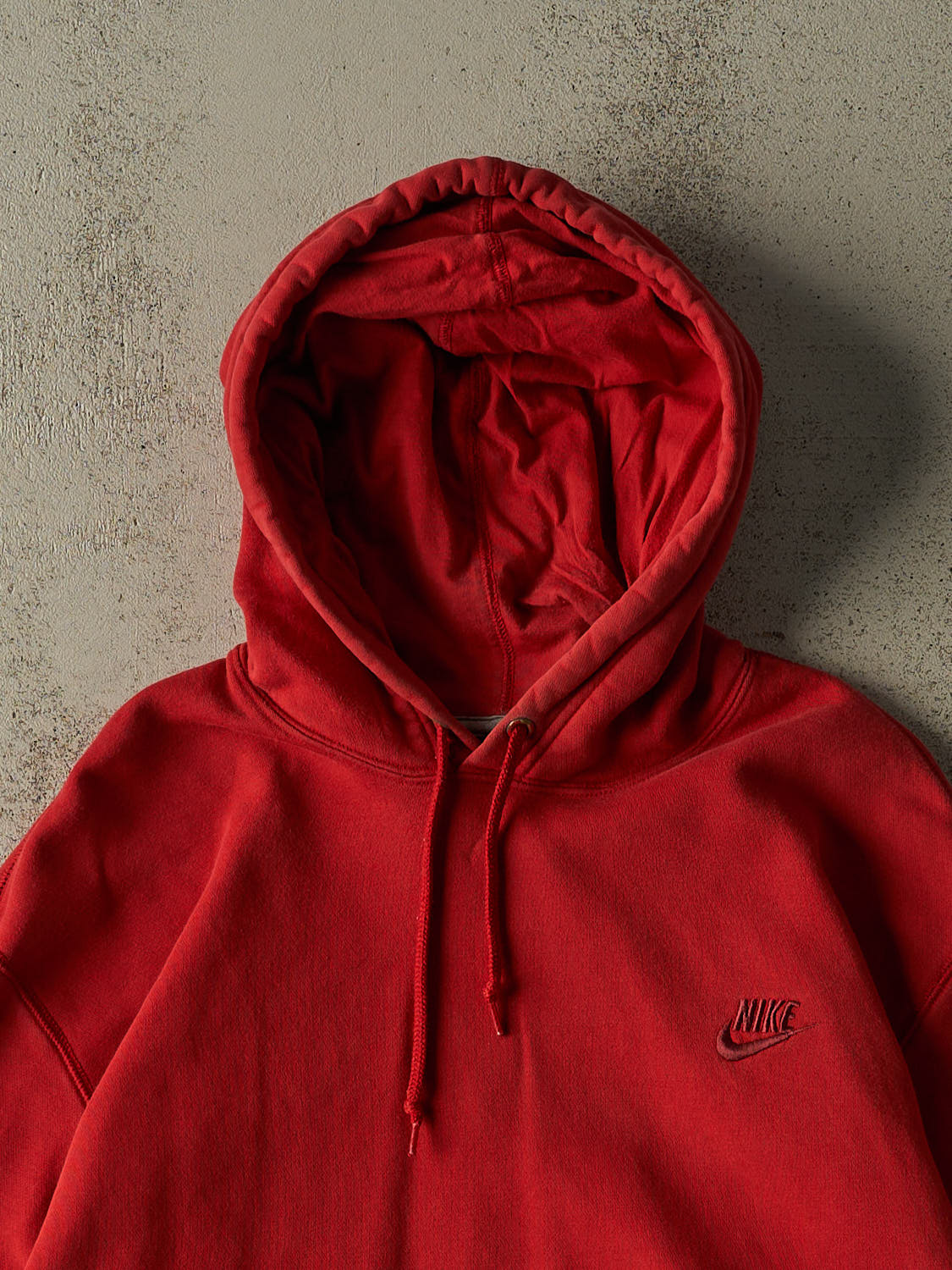 Vintage Y2K Sun Faded Red Nike Embroidered Hoodie (XL/XXL)