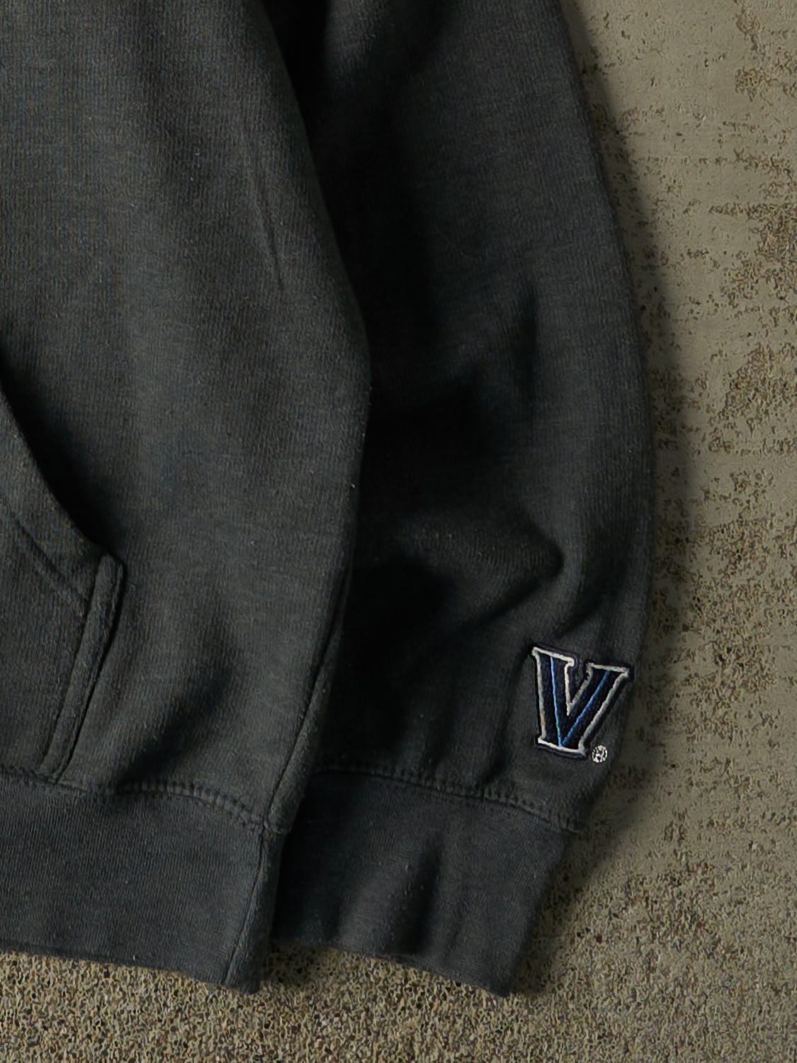 Vintage Y2K Charcoal Grey Villanova University Hoodie (M)