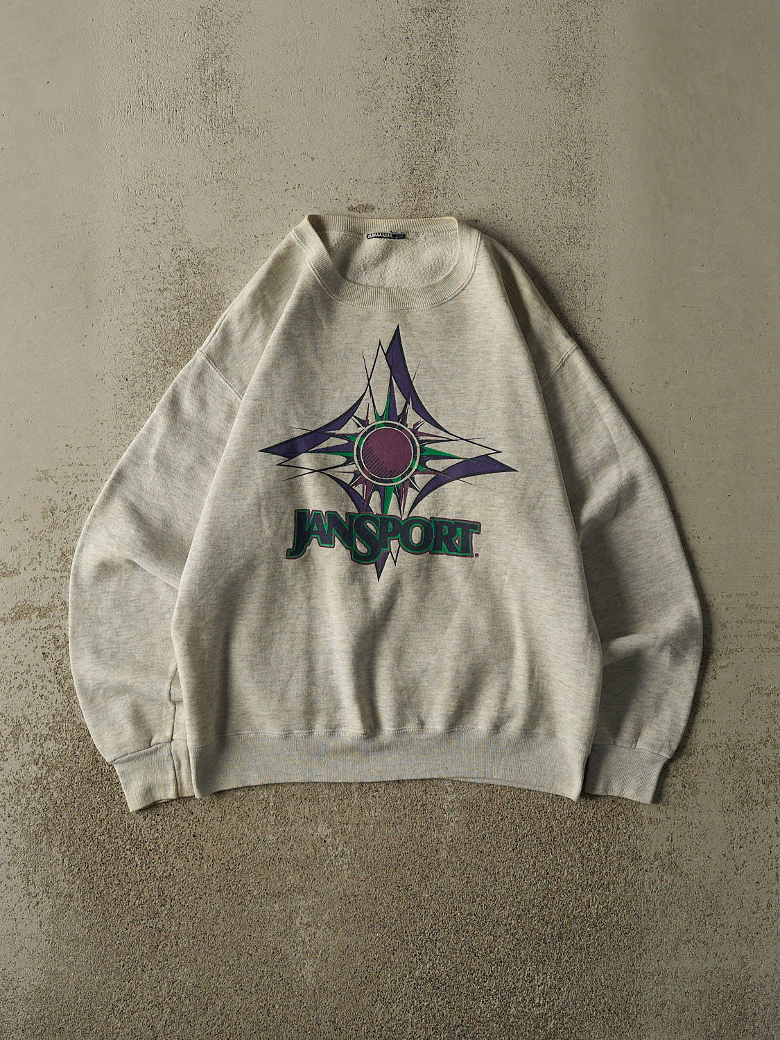 Vintage 90s Heather Grey Jansport Logo Crewneck (S/M)