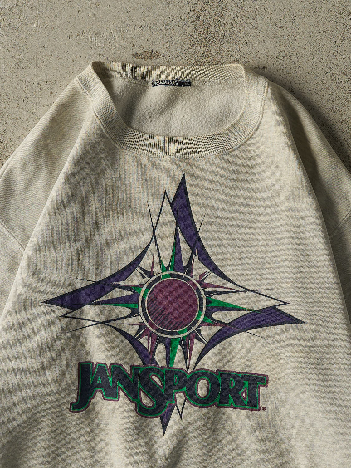 Vintage 90s Heather Grey Jansport Logo Crewneck (S/M)