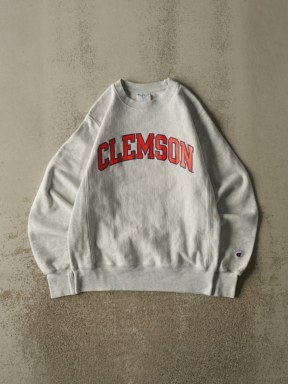 Vintage Y2K Heather Grey Champion Reverse Weave Clemson Crewneck (XS/S)