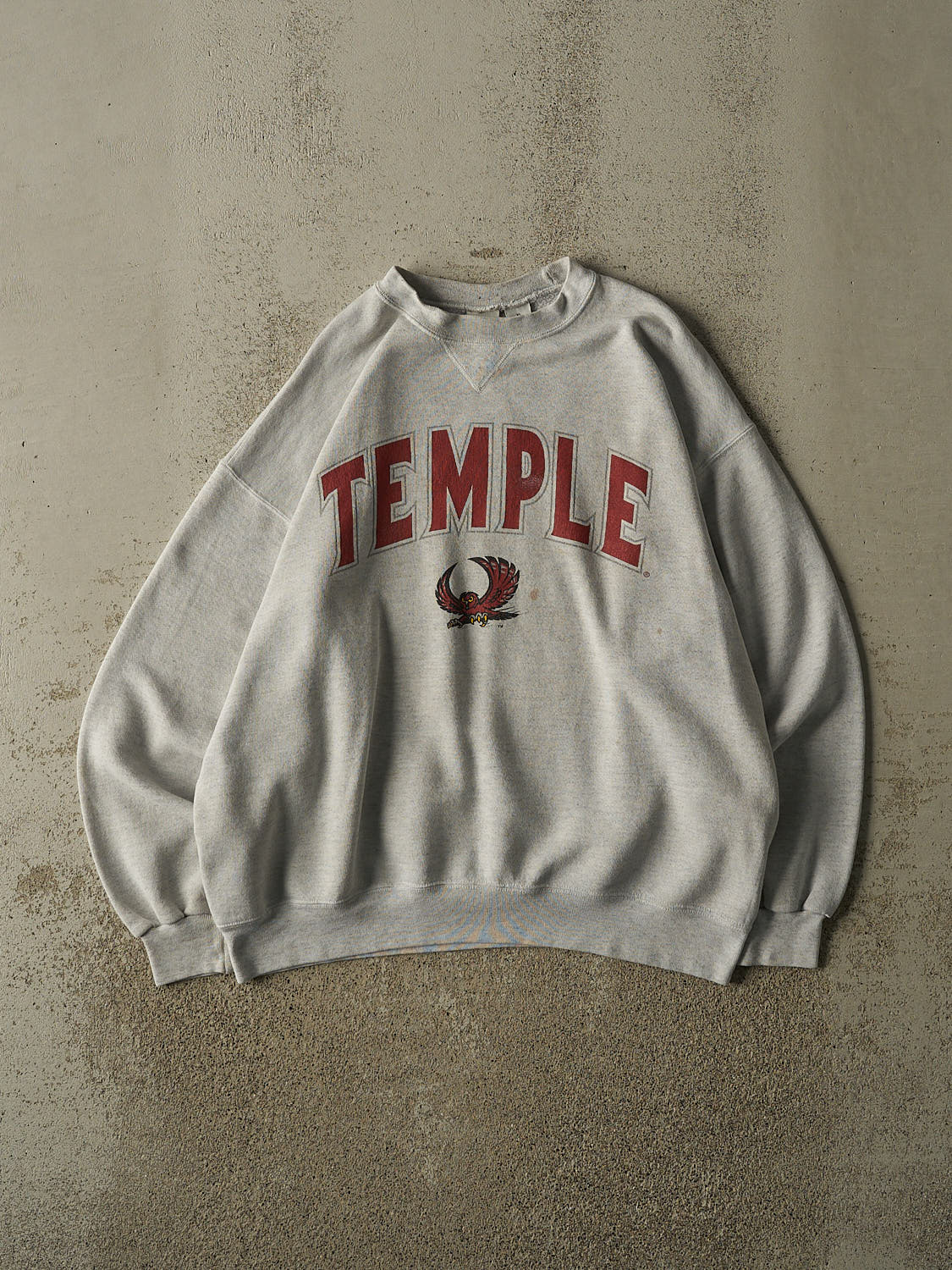 Vintage 90s Heather Grey Temple University Crewneck (L/XL)
