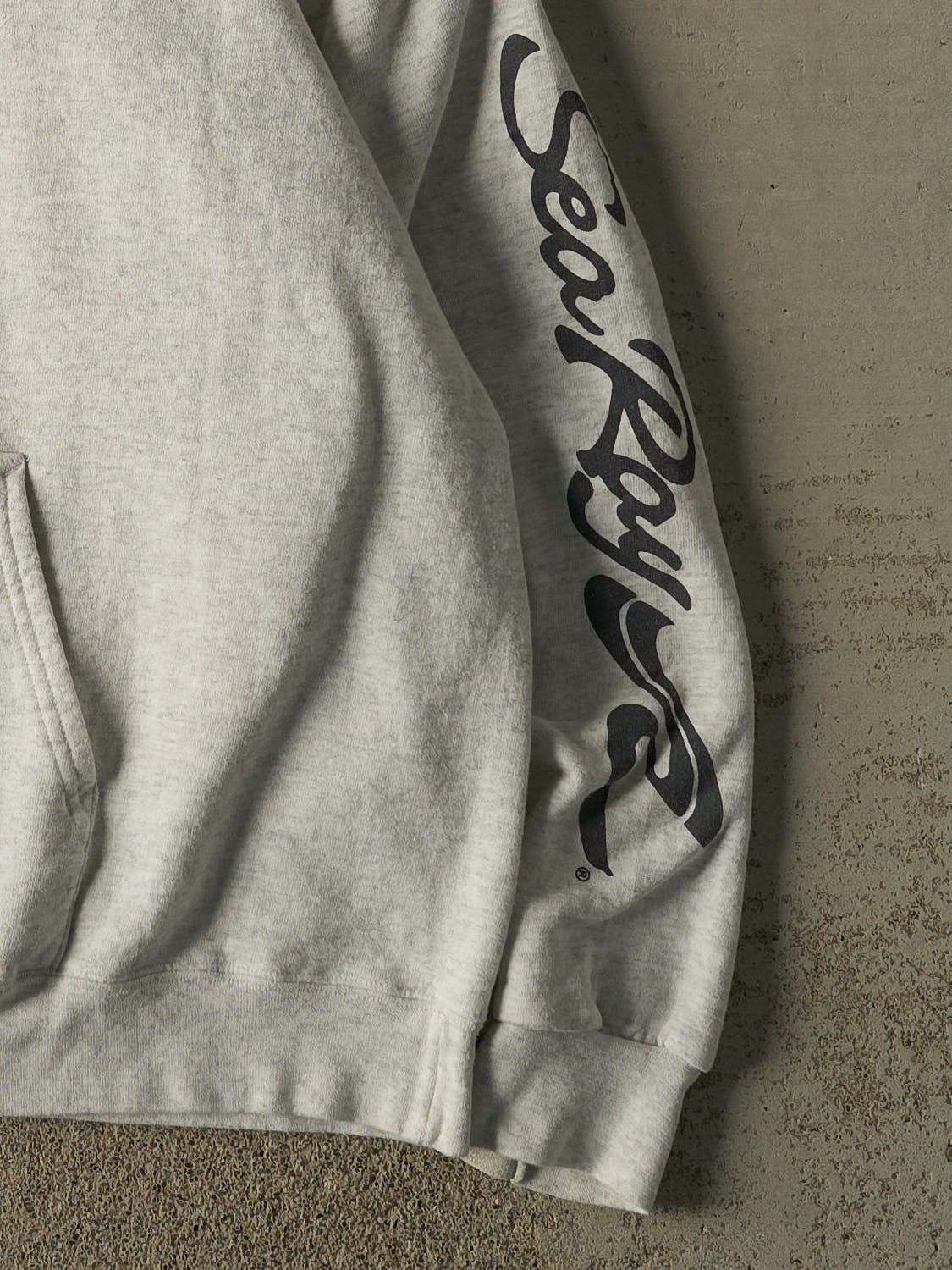 Vintage 90s Heather Grey Sea Ray Hoodie (L/XL)