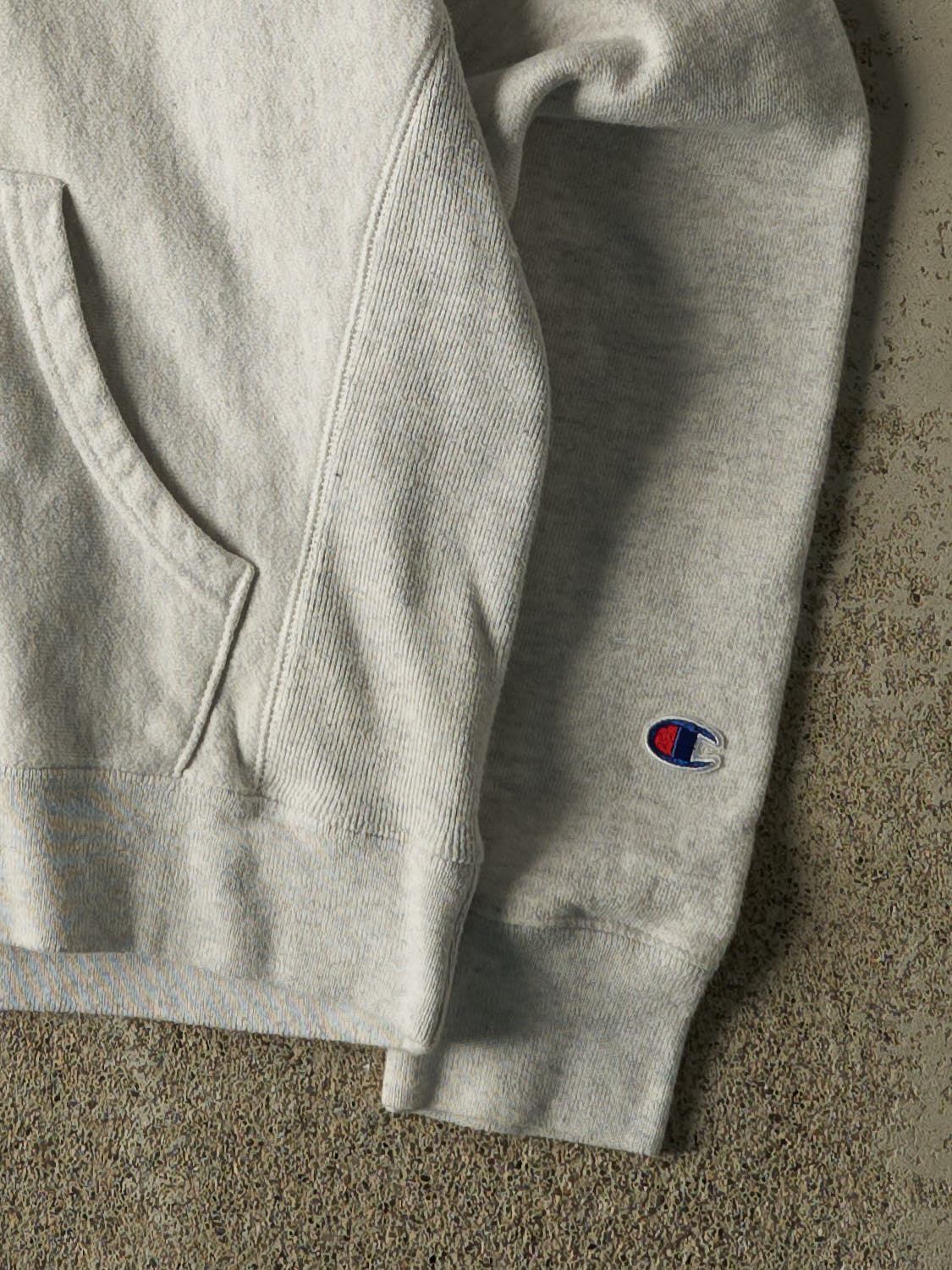 Vintage Y2K Heather Grey Champion Reverse Weave Hoodie (XS)