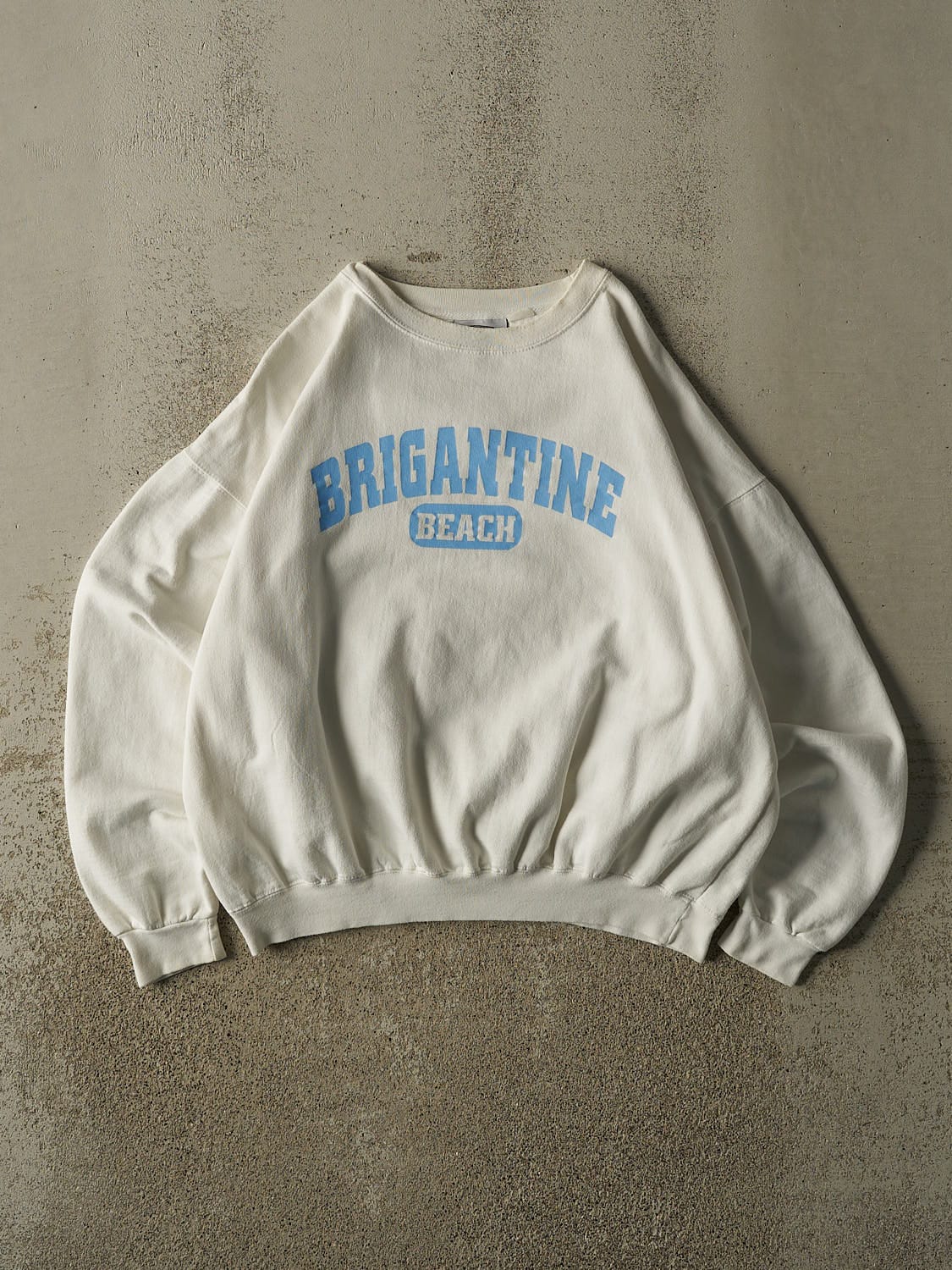 Vintage 90s White Brigantine Beach Boxy Crewneck (L)