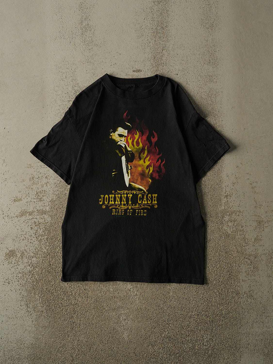Vintage 06' Black Johnny Cash "Ring of Fire" Tee (S/M)