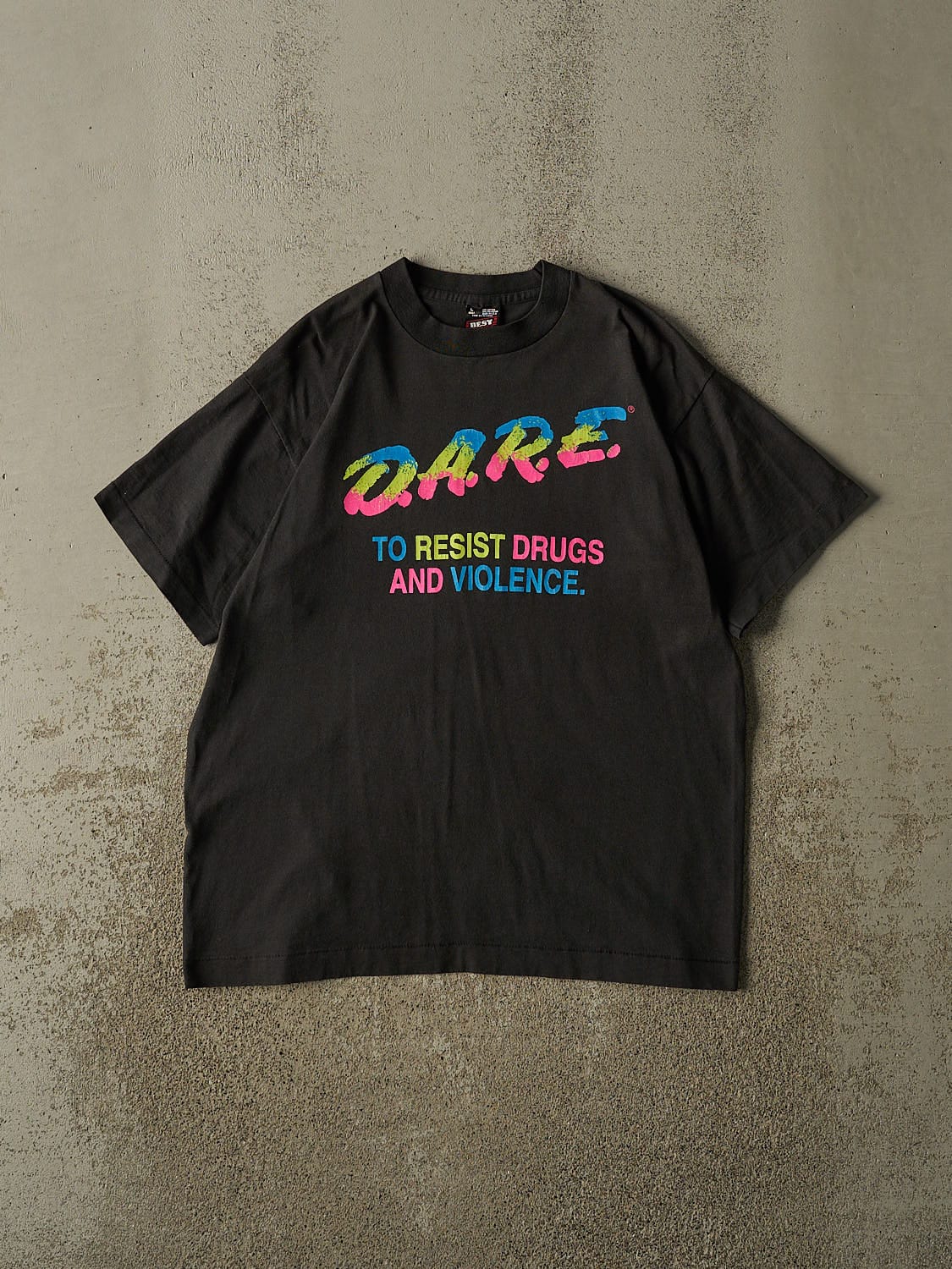 Vintage 80s Faded Black DARE Single Stitch Tee (M/L)