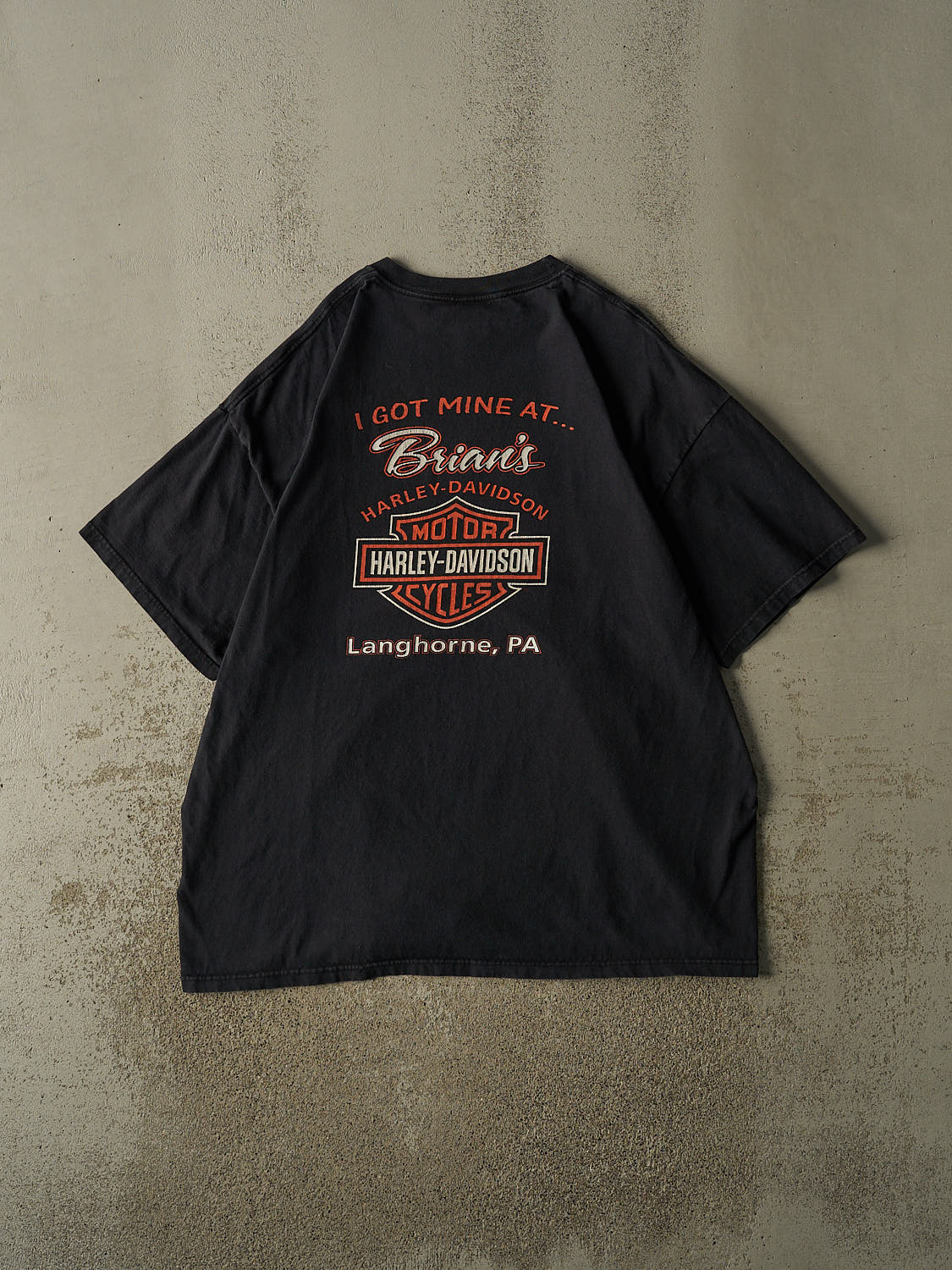 Vintage 03' Faded Black Harley Davidson Langhorne PA Tee (XXL/XXXL)