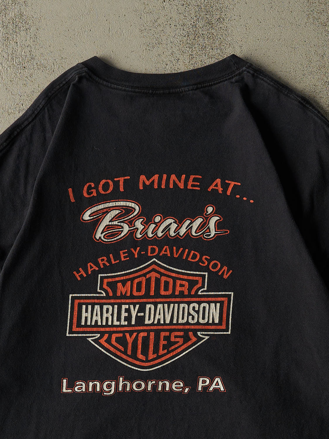 Vintage 03' Faded Black Harley Davidson Langhorne PA Tee (XXL/XXXL)