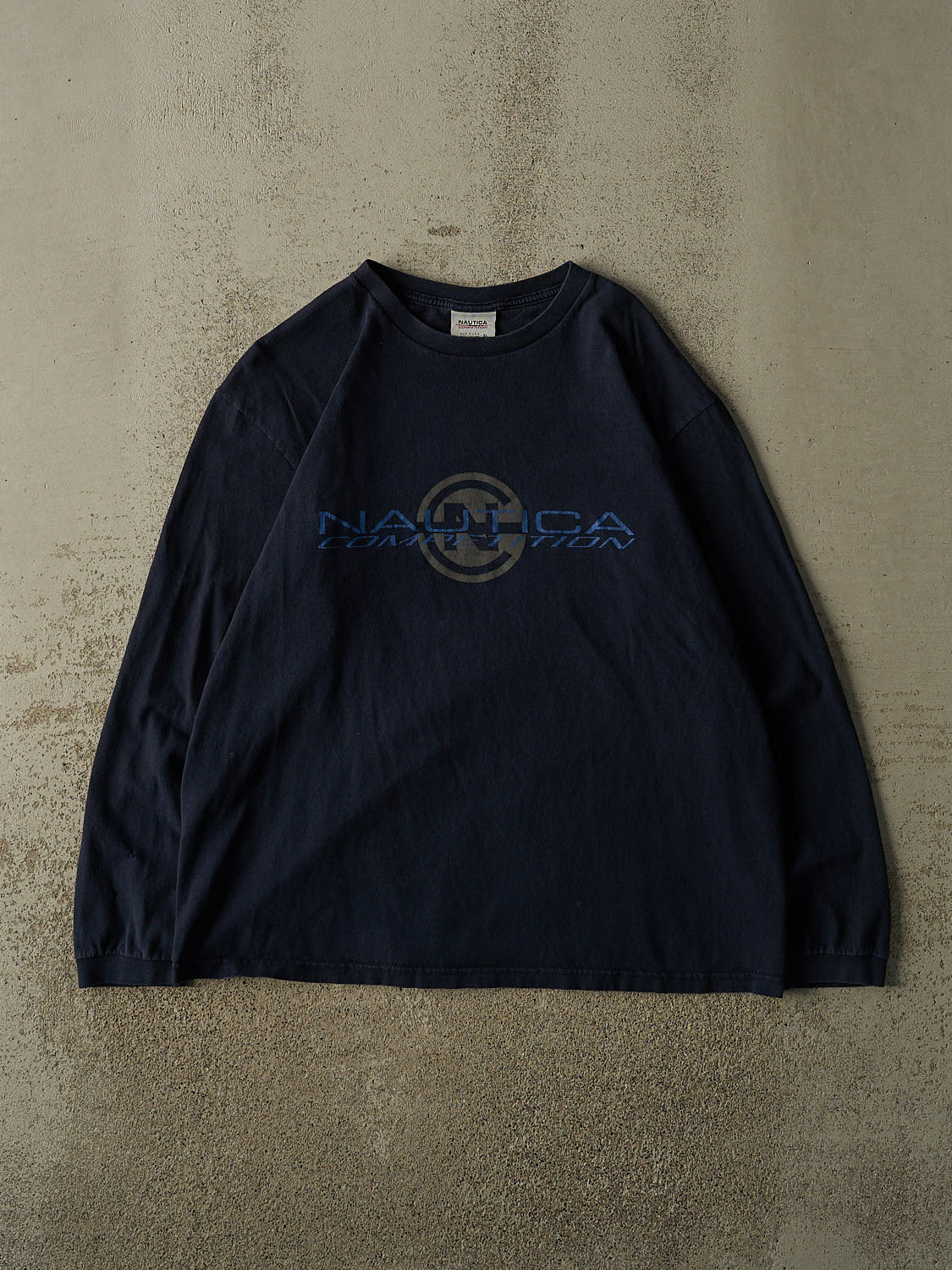 Vintage Y2K Navy Blue Nautica Competition Long Sleeve (L/XL)