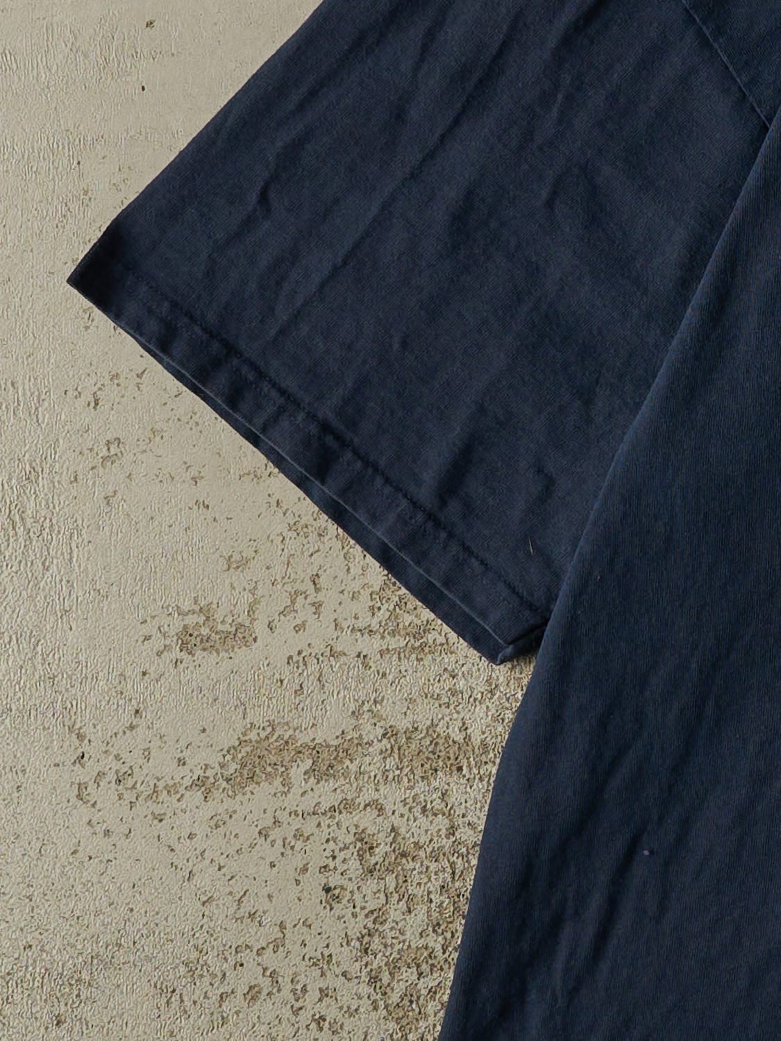 Vintage Y2K Navy Blue Nike Logo Tee (XXL)