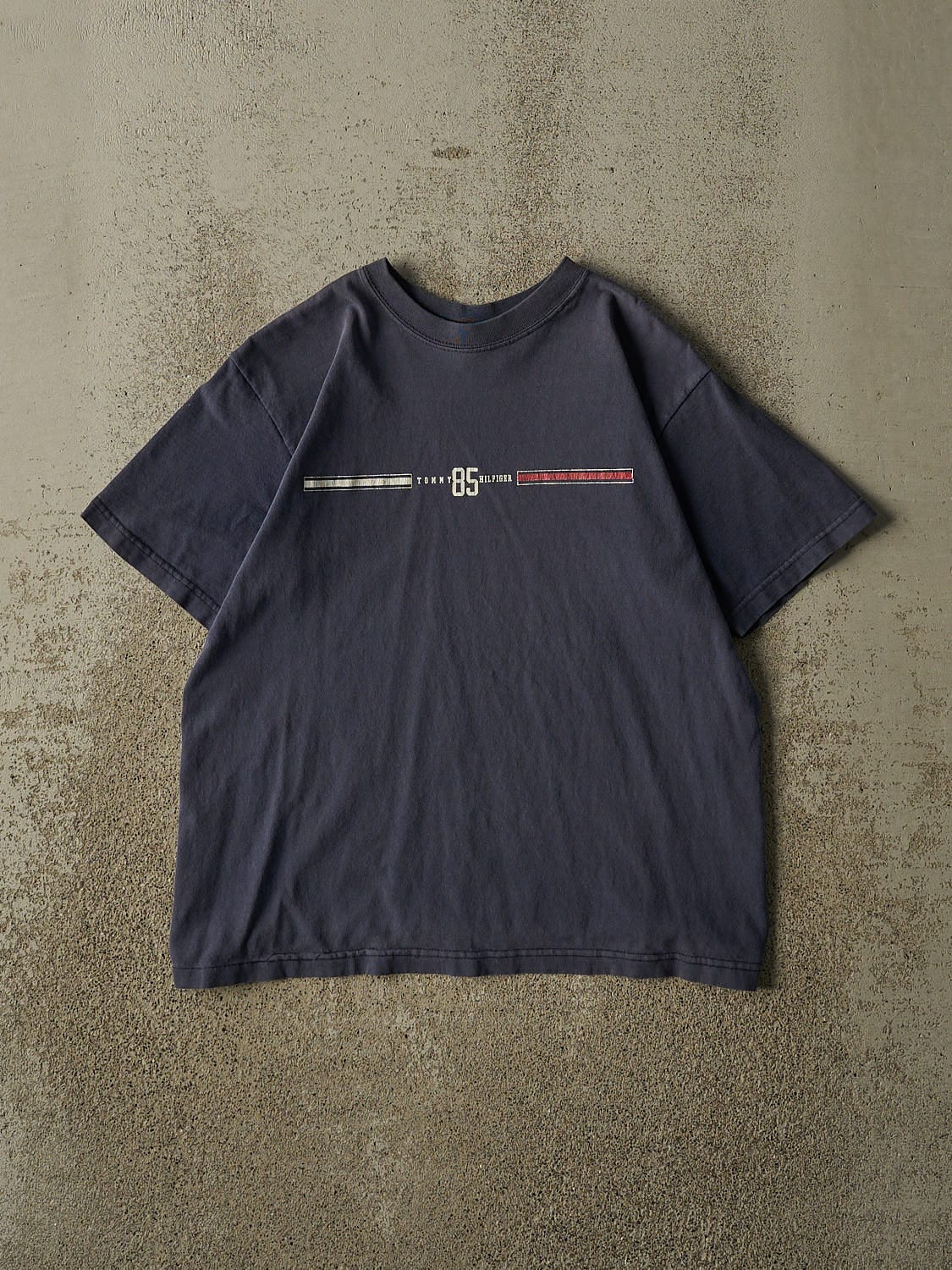 Vintage 90s Sun Faded Navy Tommy Hilfiger Tee (S)