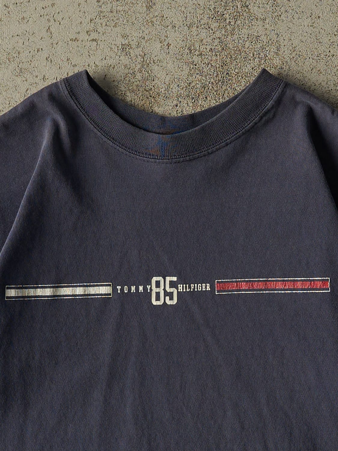 Vintage 90s Sun Faded Navy Tommy Hilfiger Tee (S)