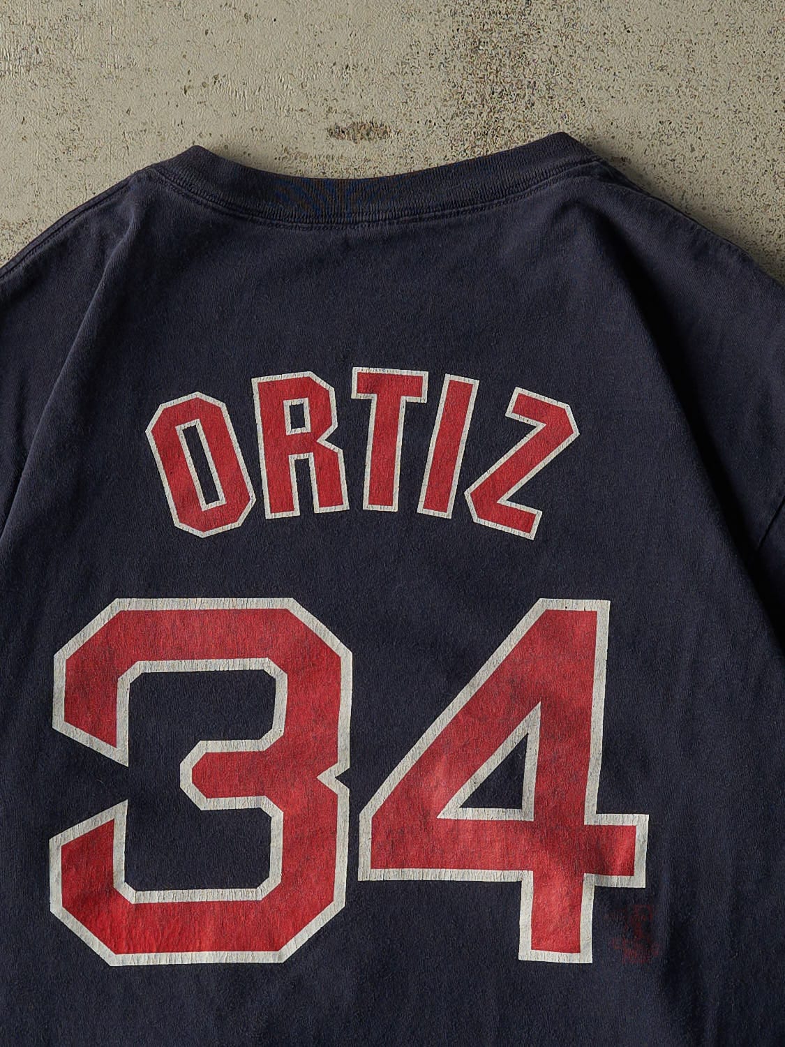 Vintage Y2K Navy Blue Boston Red Sox #34 David Ortiz Tee (L/XL)