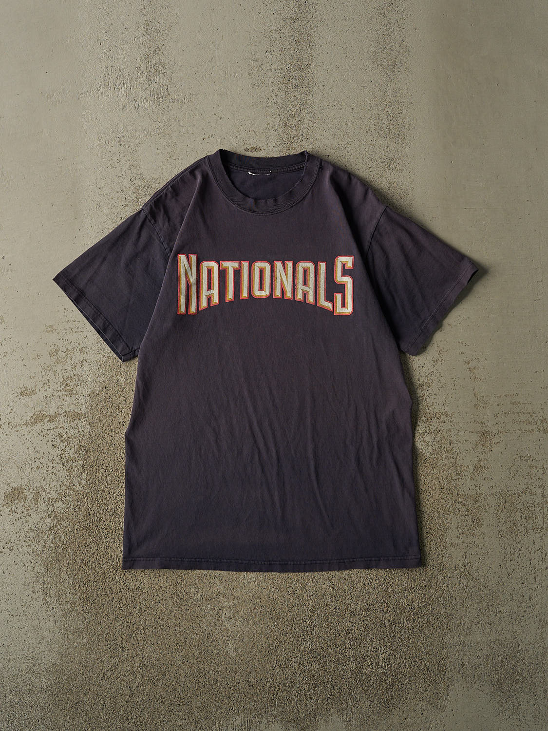 Vintage Y2K Sun Faded Navy Washington Nationals Tee (L)