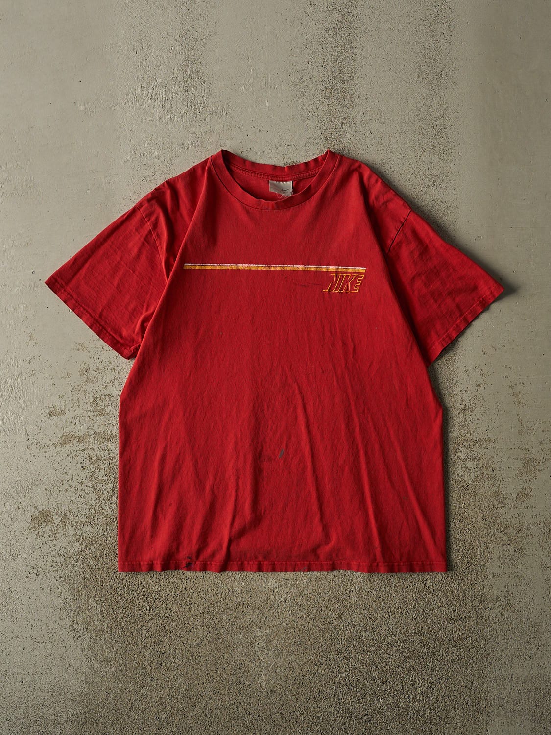 Vintage Y2K Red Nike Embroidered Logo Tee (L)