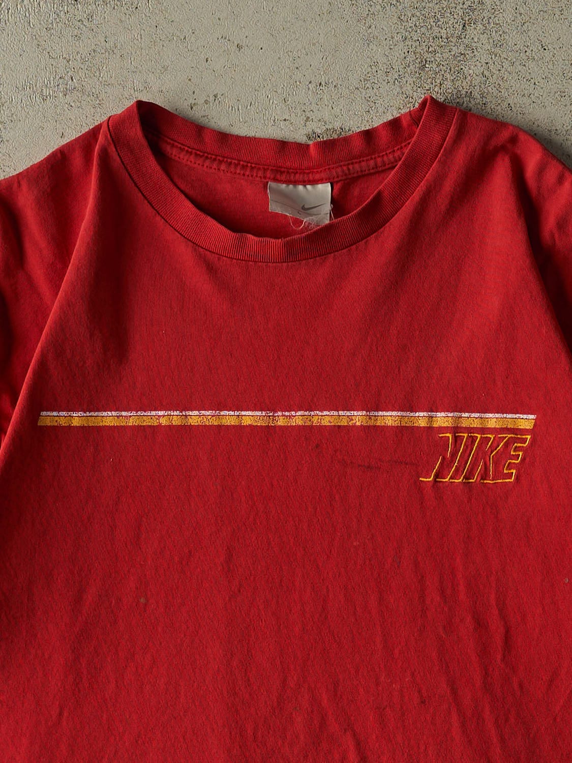 Vintage Y2K Red Nike Embroidered Logo Tee (L)
