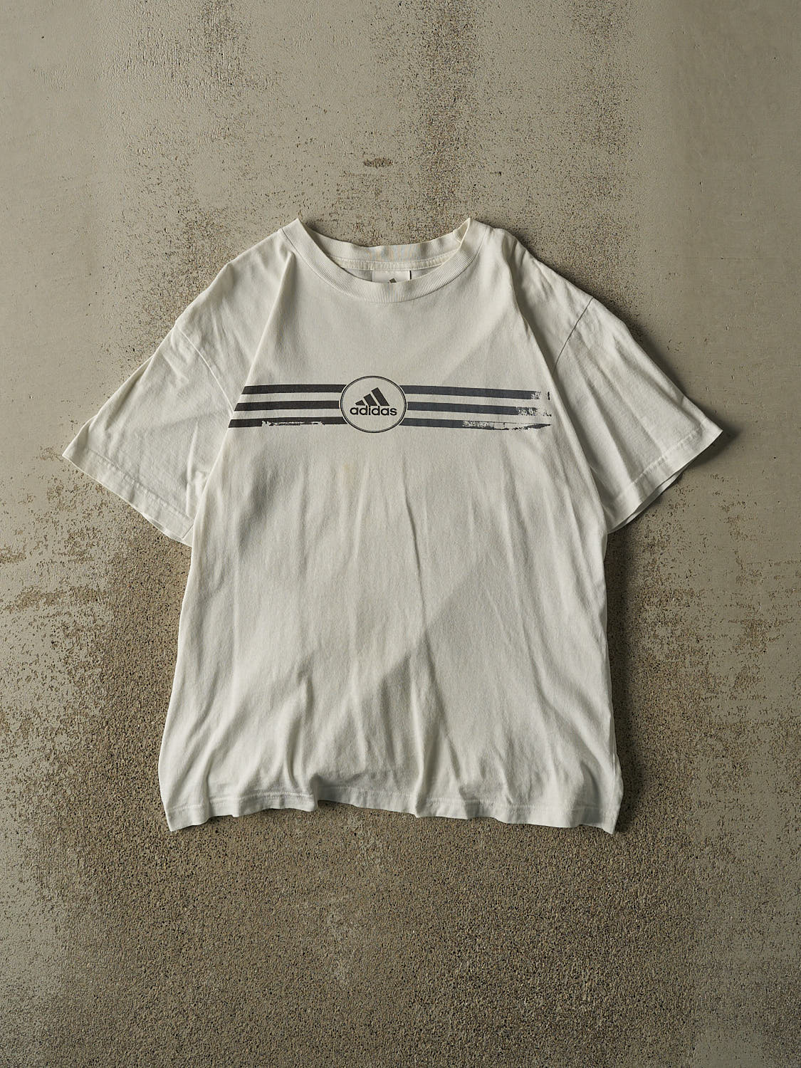 Vintage 90s White Adidas Logo Tee (M)
