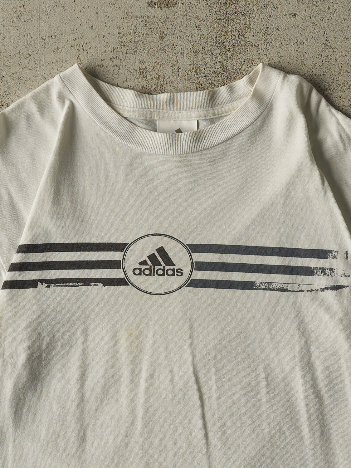 Vintage 90s White Adidas Logo Tee (M)