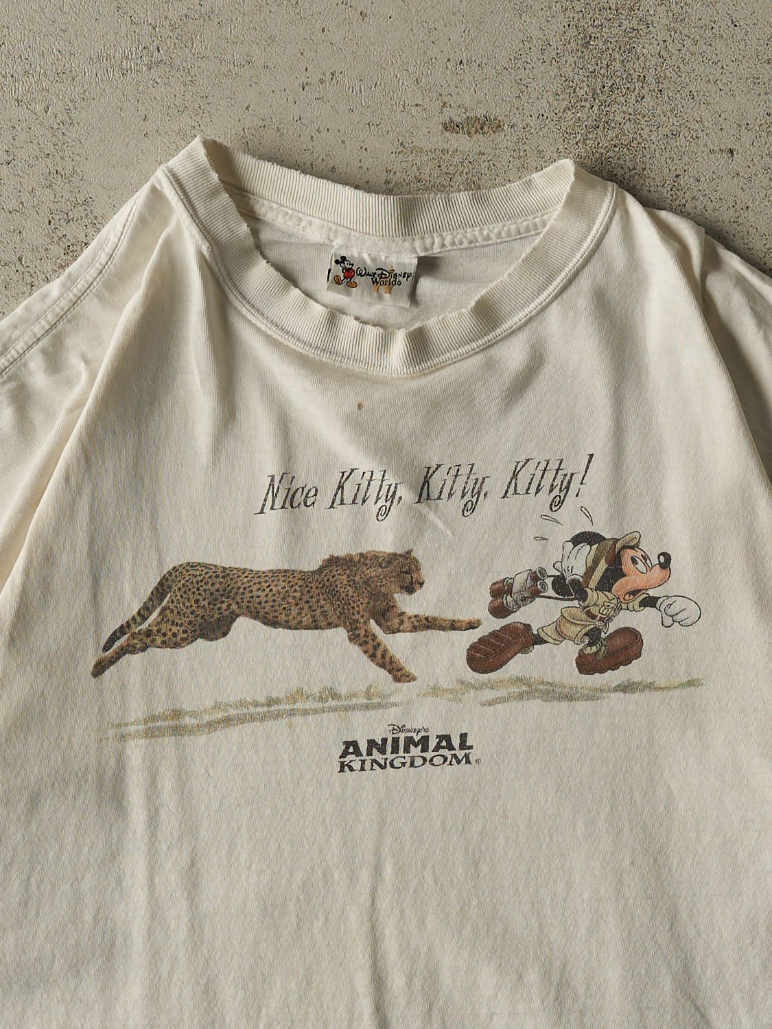 Vintage 90s Beige Disney World Animal Kingdom Tee (XL/XXL)