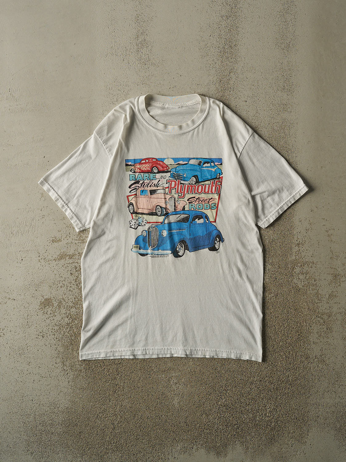 Vintage 96' White Plymouth Street Rods Tee (L/XL)