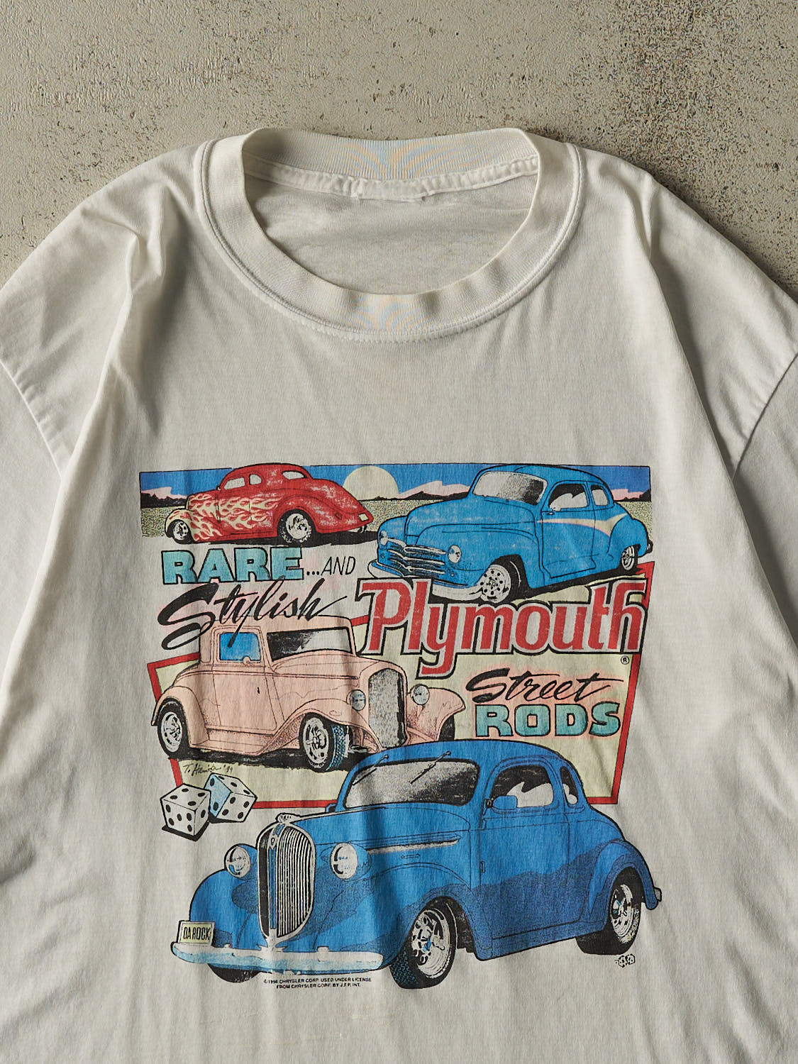 Vintage 96' White Plymouth Street Rods Tee (L/XL)