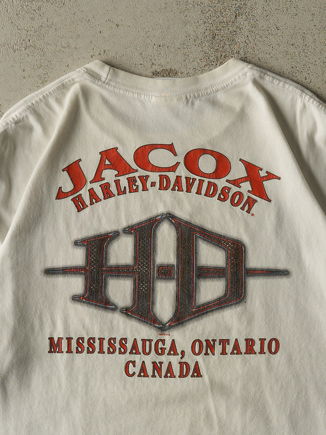 Vintage 13' White Harley Davidson Mississauga Pocket Tee (L/XL)