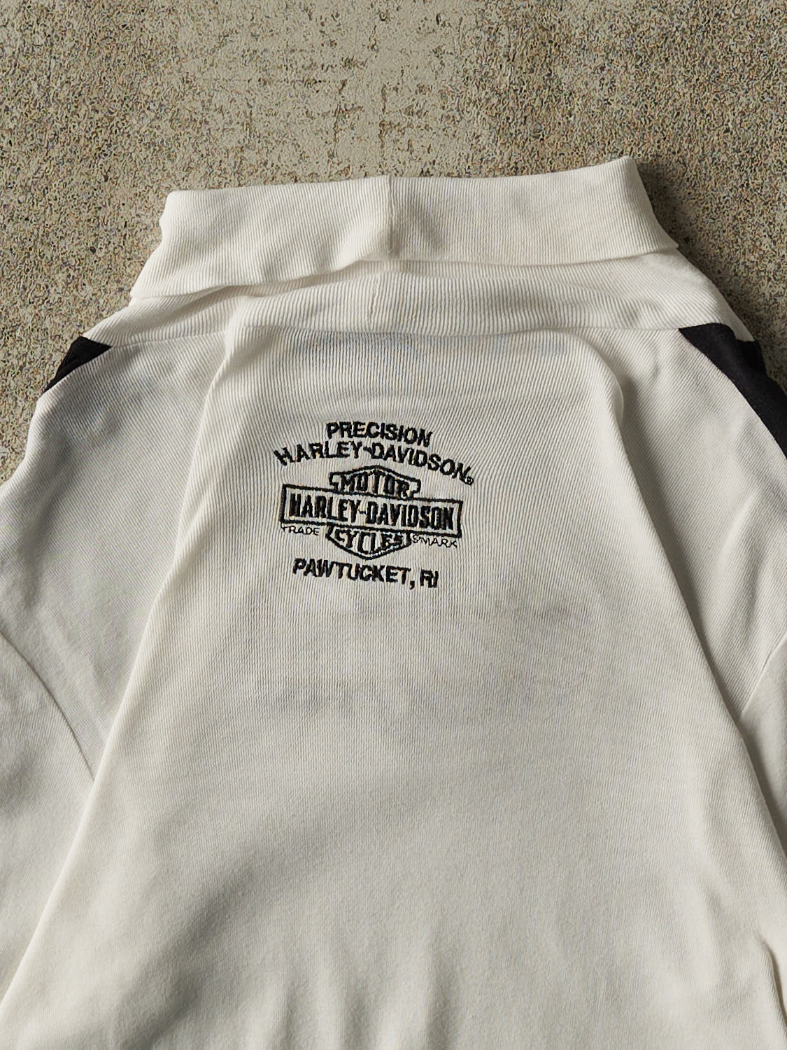Vintage 90s White Harley Davidson Pawtucket RI Turtle Neck Long Sleeve (XXS/XS)