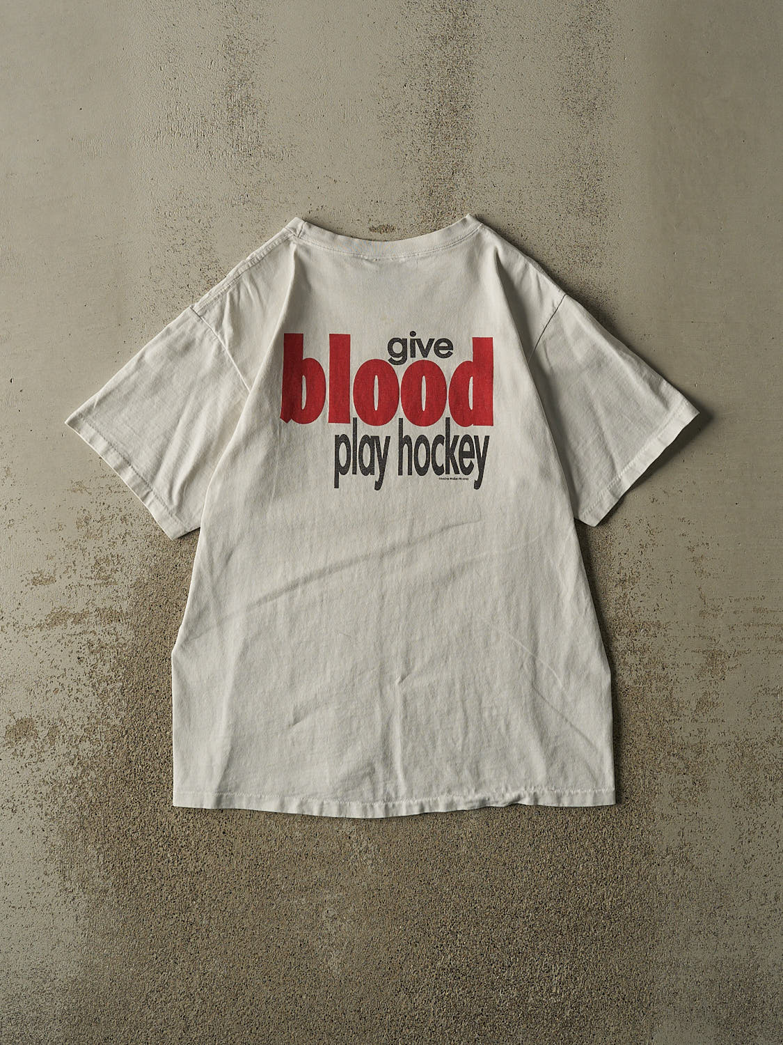 Vintage 90s White Ice Hockey Single Stitch Tee (M/L)