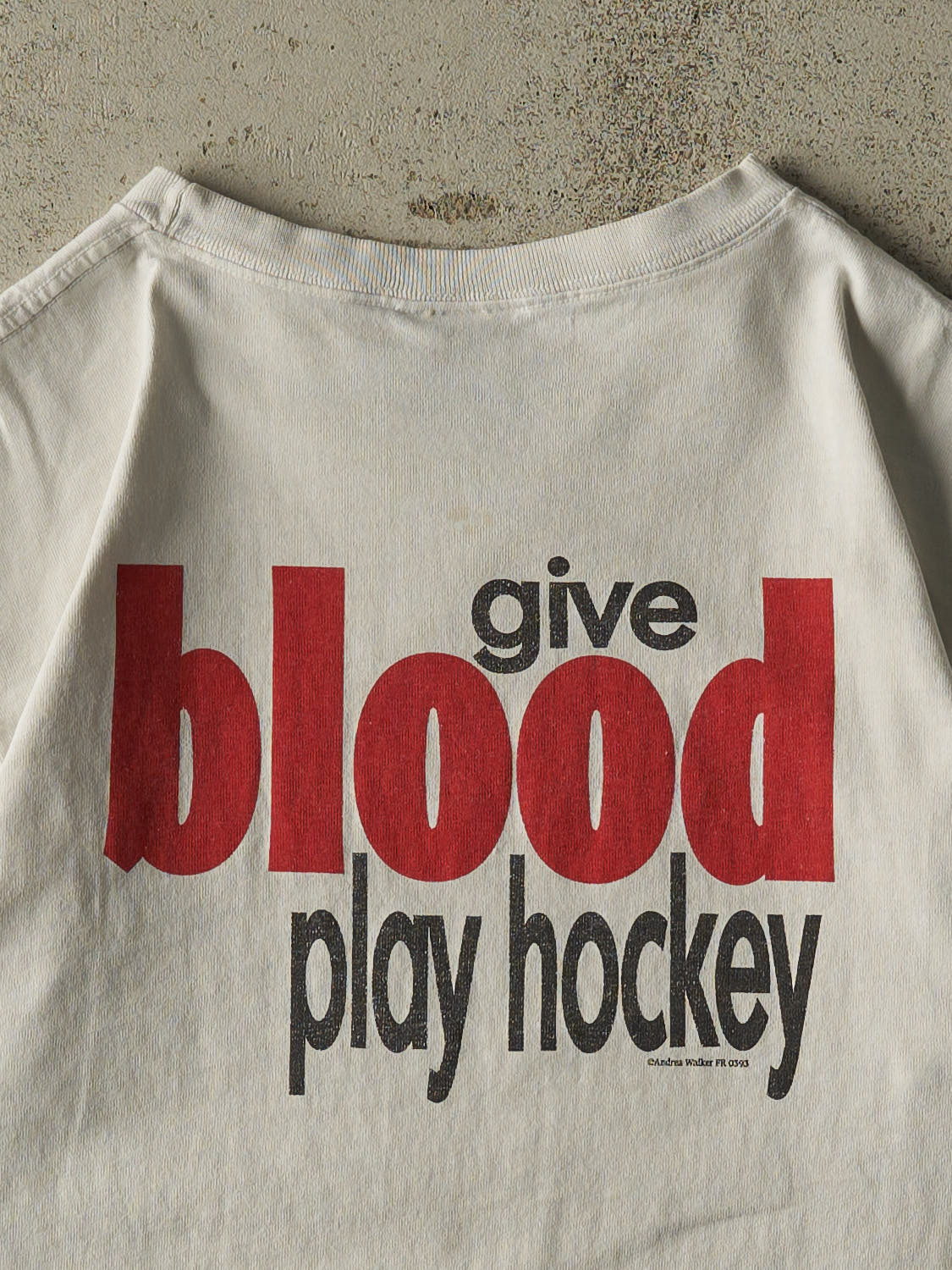 Vintage 90s White Ice Hockey Single Stitch Tee (M/L)
