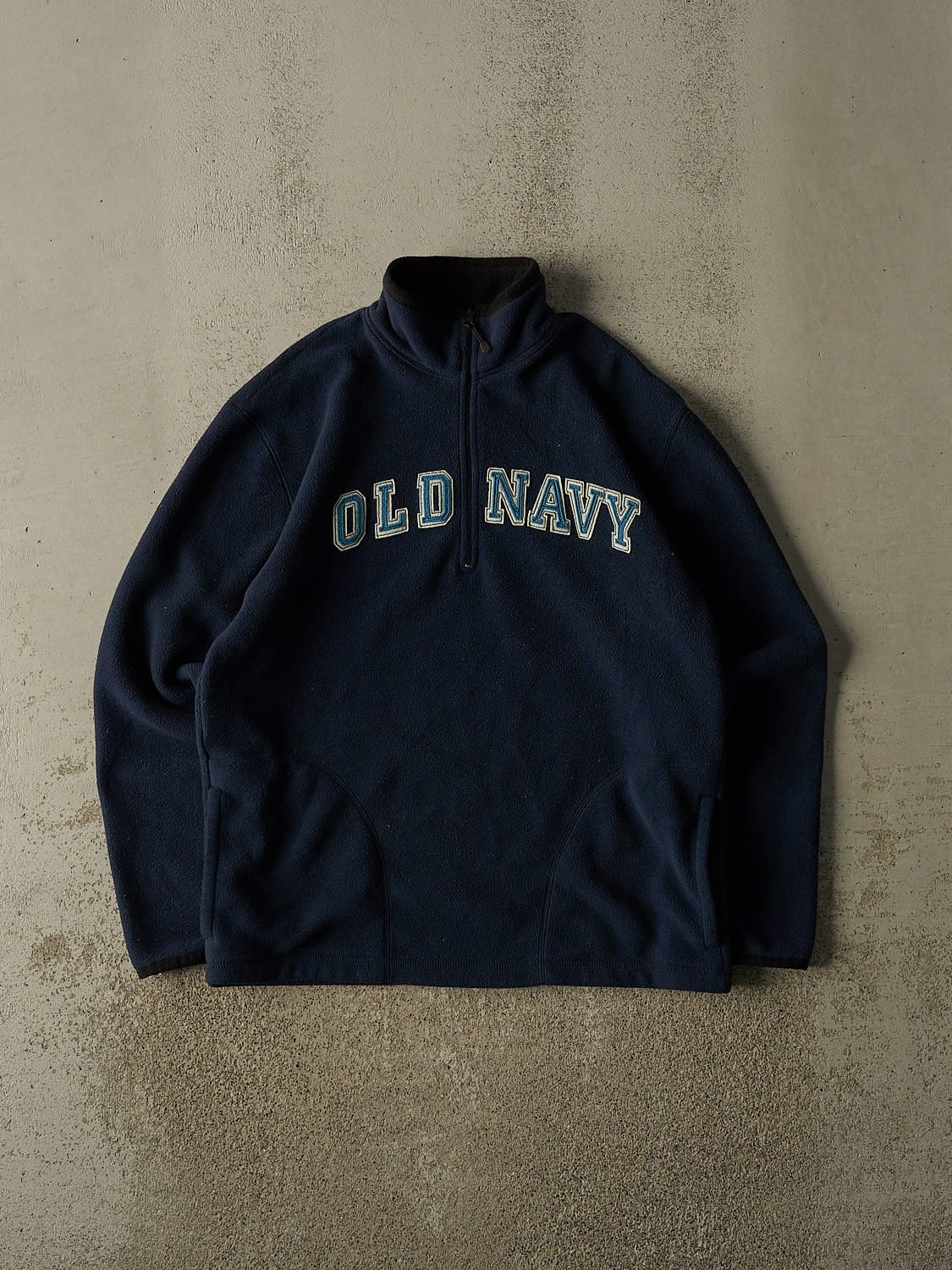 Vintage 90s Navy Blue Old Navy Quarter Zip Fleece (M/L)