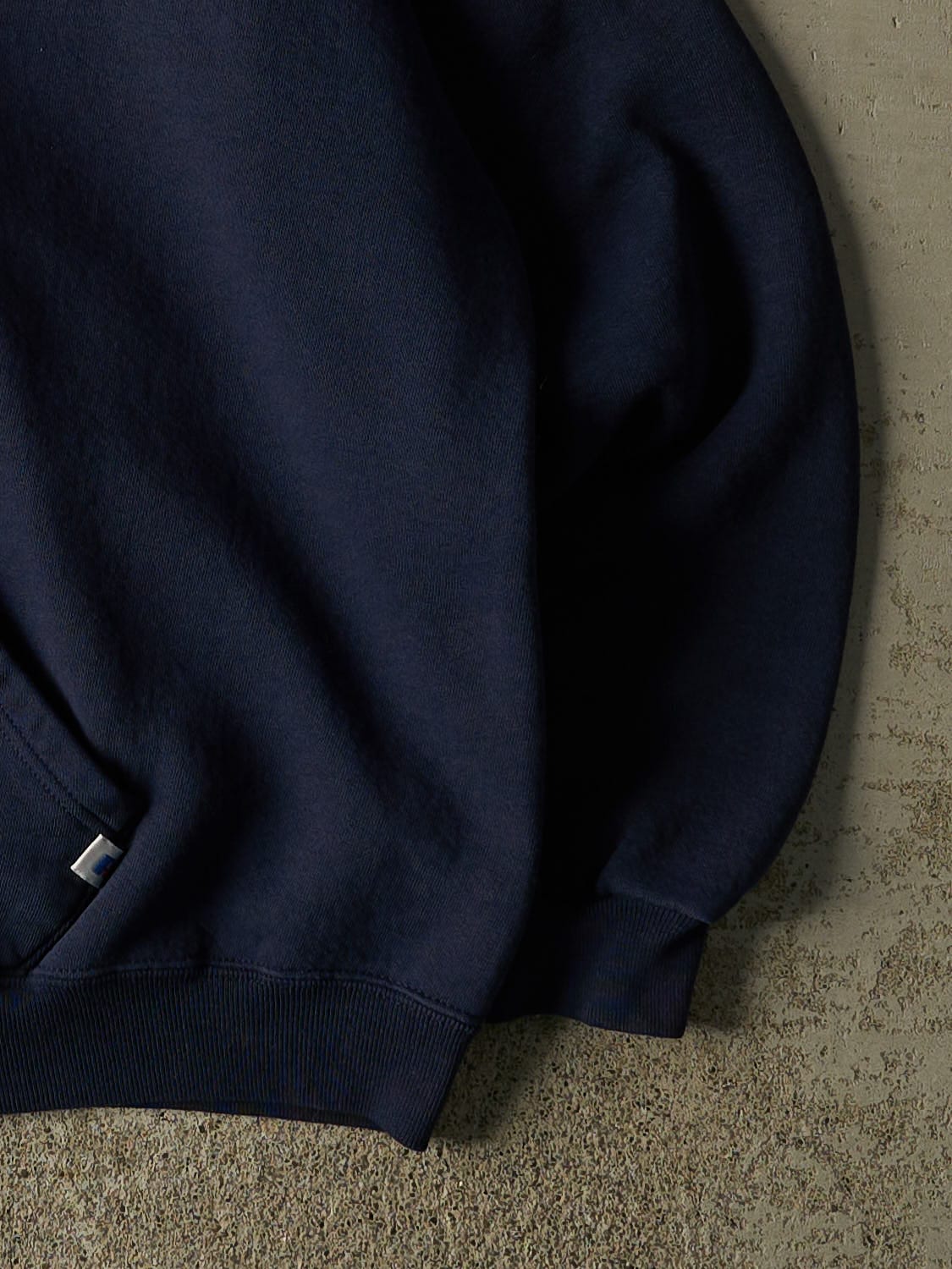 Vintage 90s Navy Blue Russell Athletic Blank Hoodie (XL)