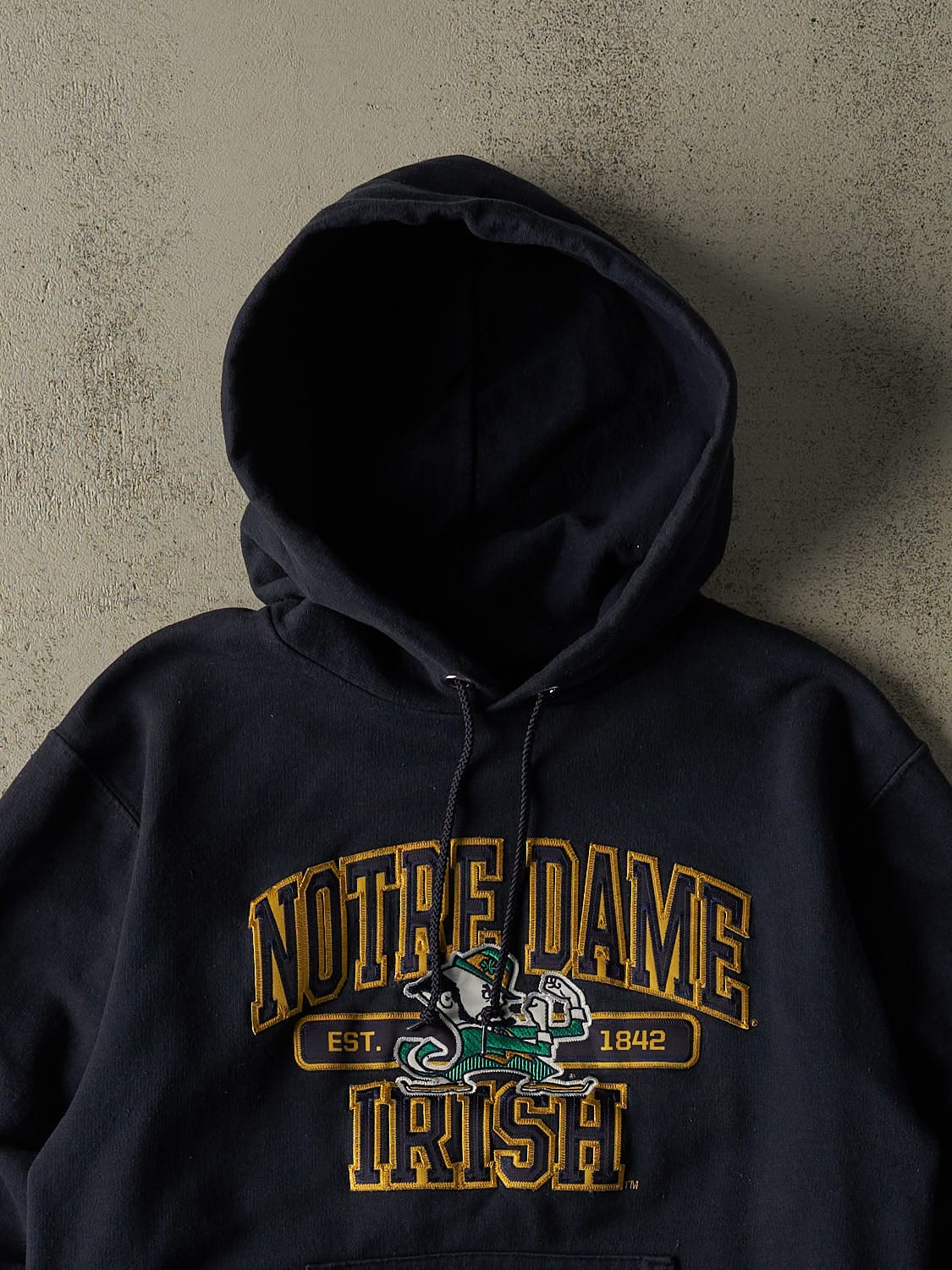 Vintage Y2K Navy Blue University of Notre Dame Hoodie (XS/S)