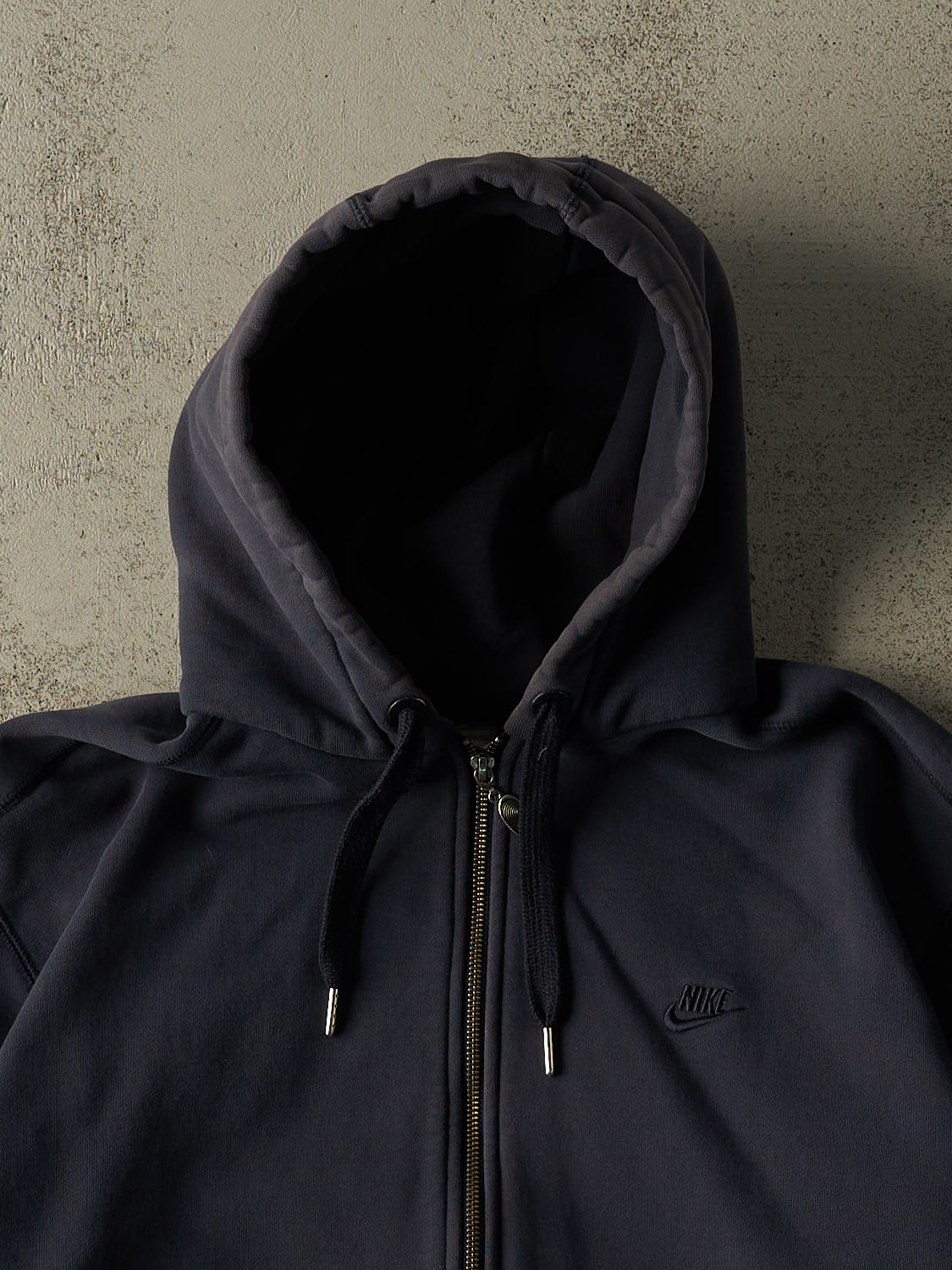 Vintage Y2K Navy Blue Nike Zip Up Heavy Weight Hoodie (XL/XXL)
