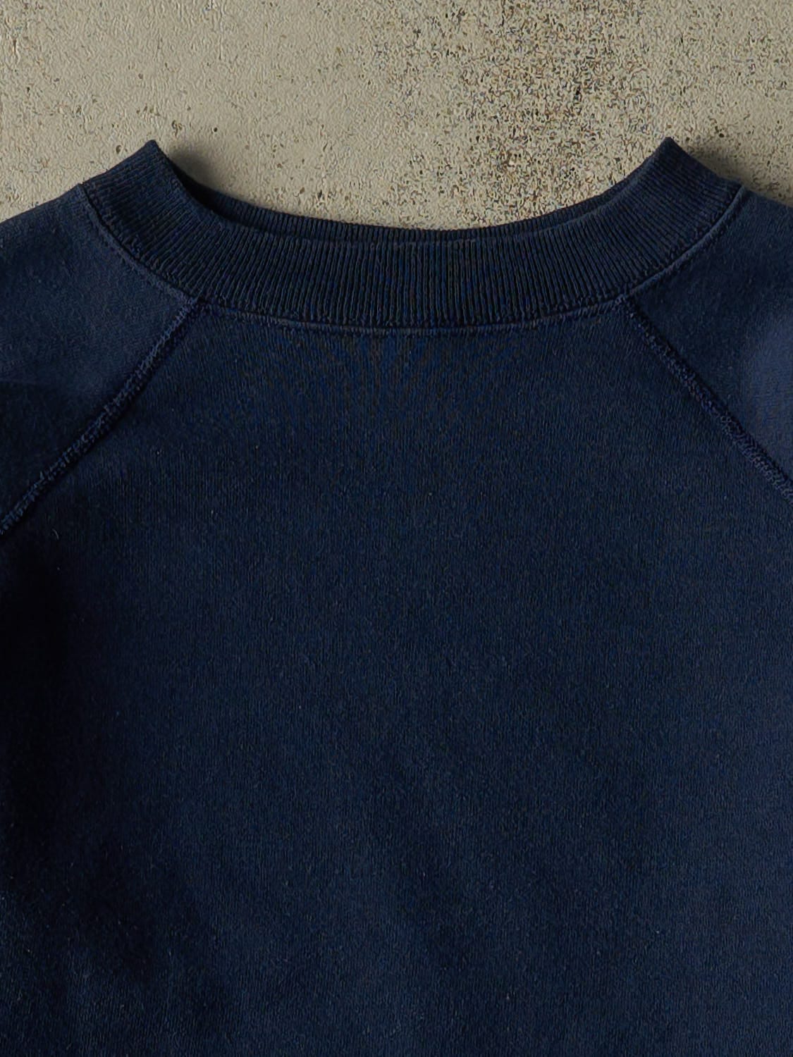Vintage 80s Navy Blue Blank Crewneck (S)