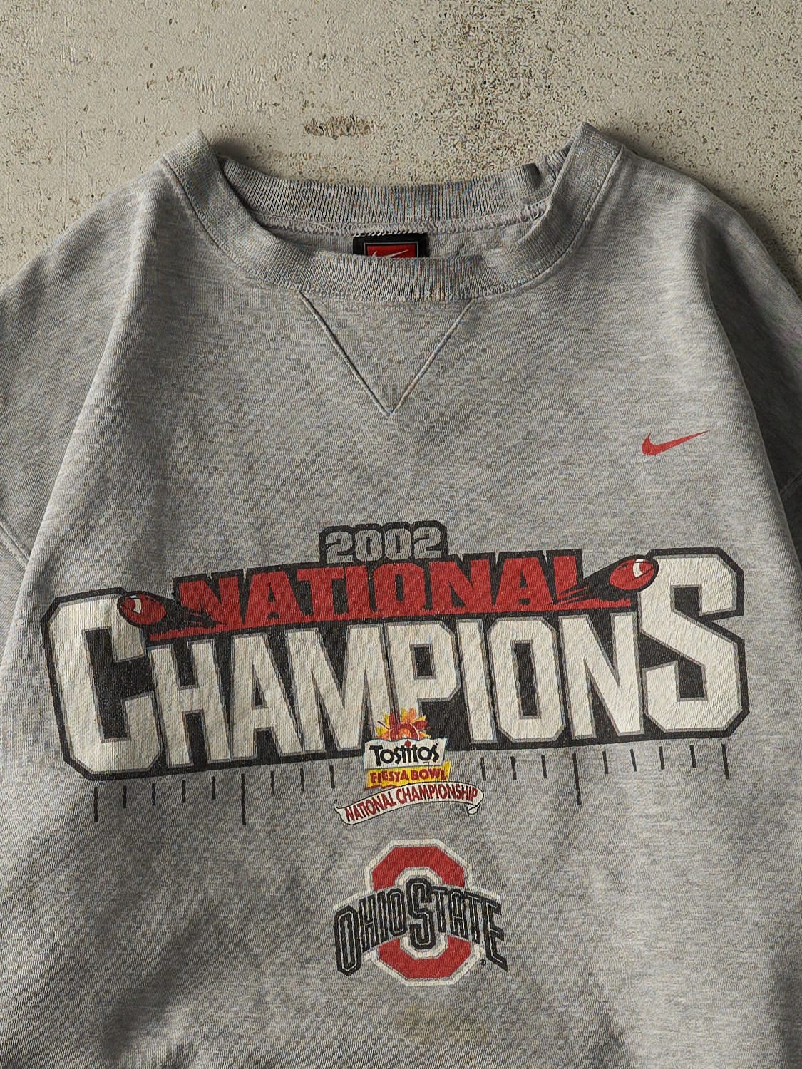 Vintage 02' Grey Nike Ohio State University Fiesta Bowl Champs Crewneck (M/L)