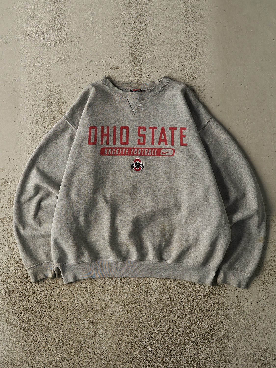 Vintage Y2K Grey Nike Ohio State University Football Crewneck (L)