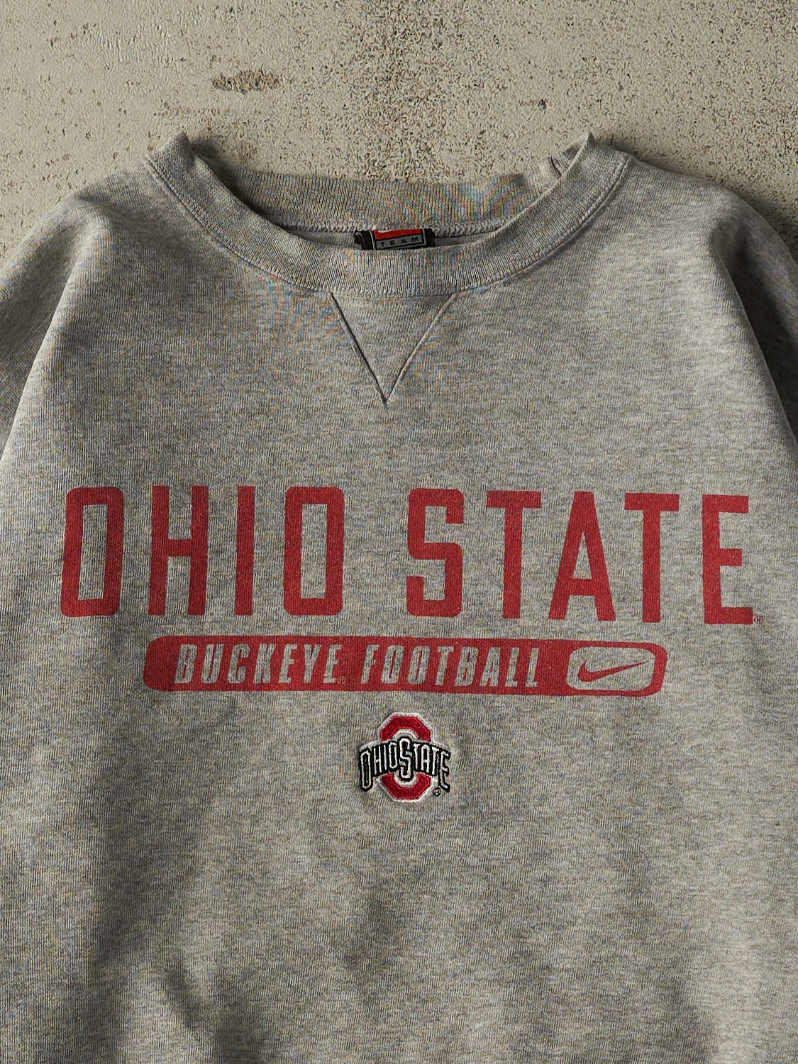 Vintage Y2K Grey Nike Ohio State University Football Crewneck (L)