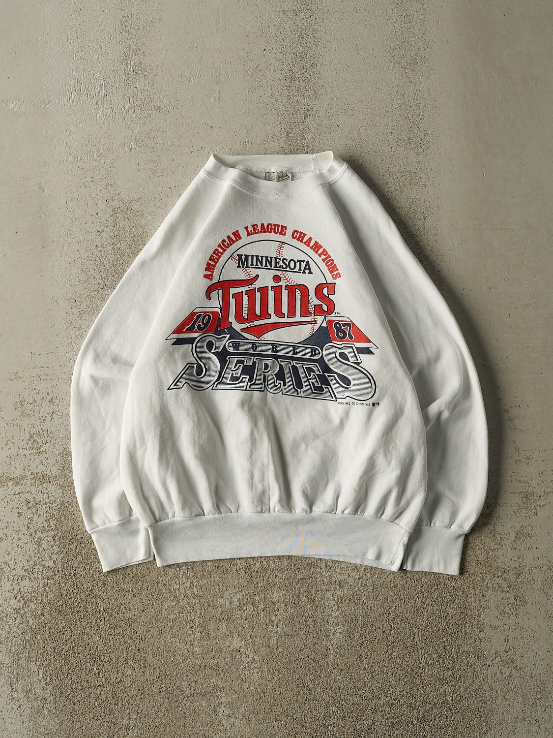 Vintage 87' White Minnesota Twins World Series Champions Crewneck (XS/S)