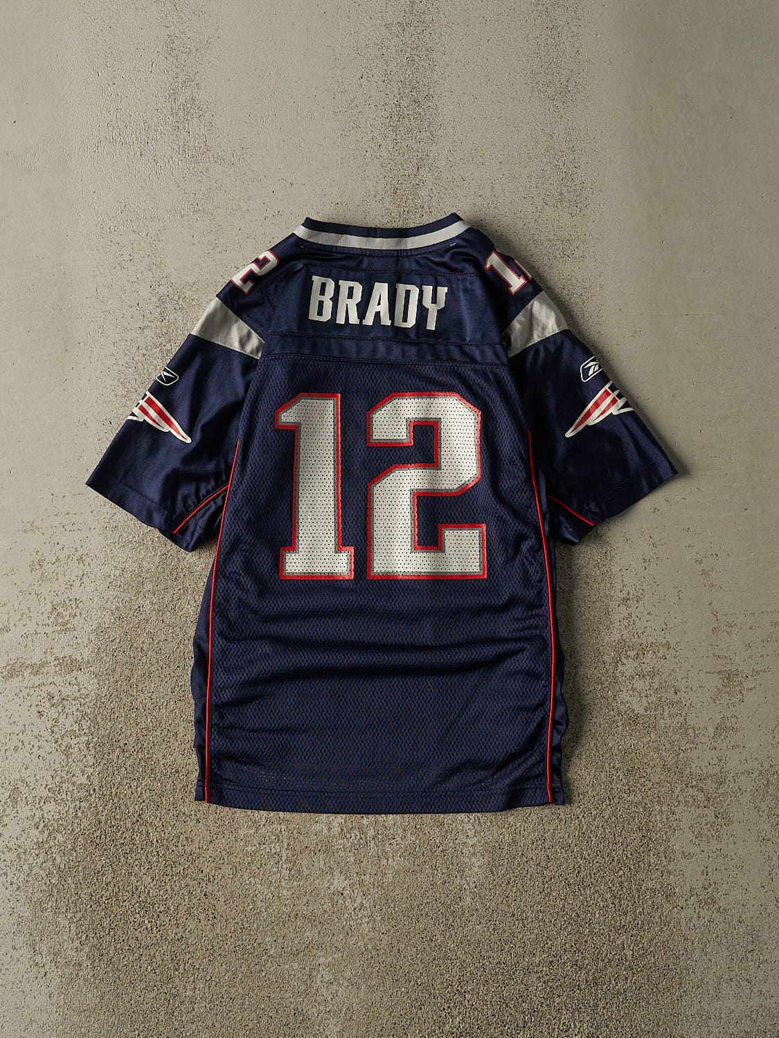 Vintage Y2K Navy Blue New England Patriots #12 Tom Brady Jersey (XS/S)