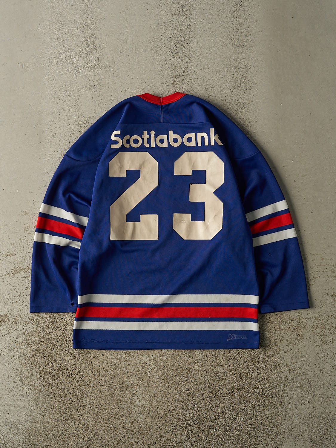 Vintage 83' Blue, Red & White Scotia Bank Hockey Jersey (S/M)