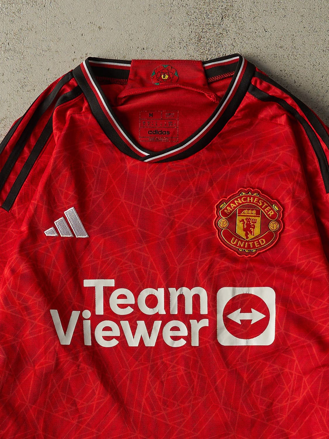 Vintage Y2K Red Manchester United #4 Amrabat Long Sleeve Jersey (S/M)